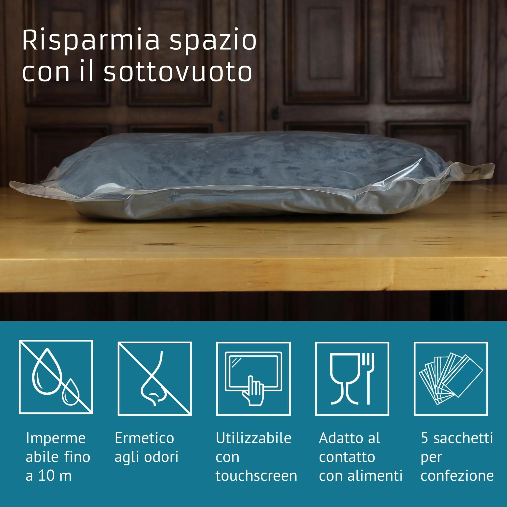Noaks Bags, set da 5 sacchetti impermeabili (IPX8), antiodore, Taglia XL - immagine 2