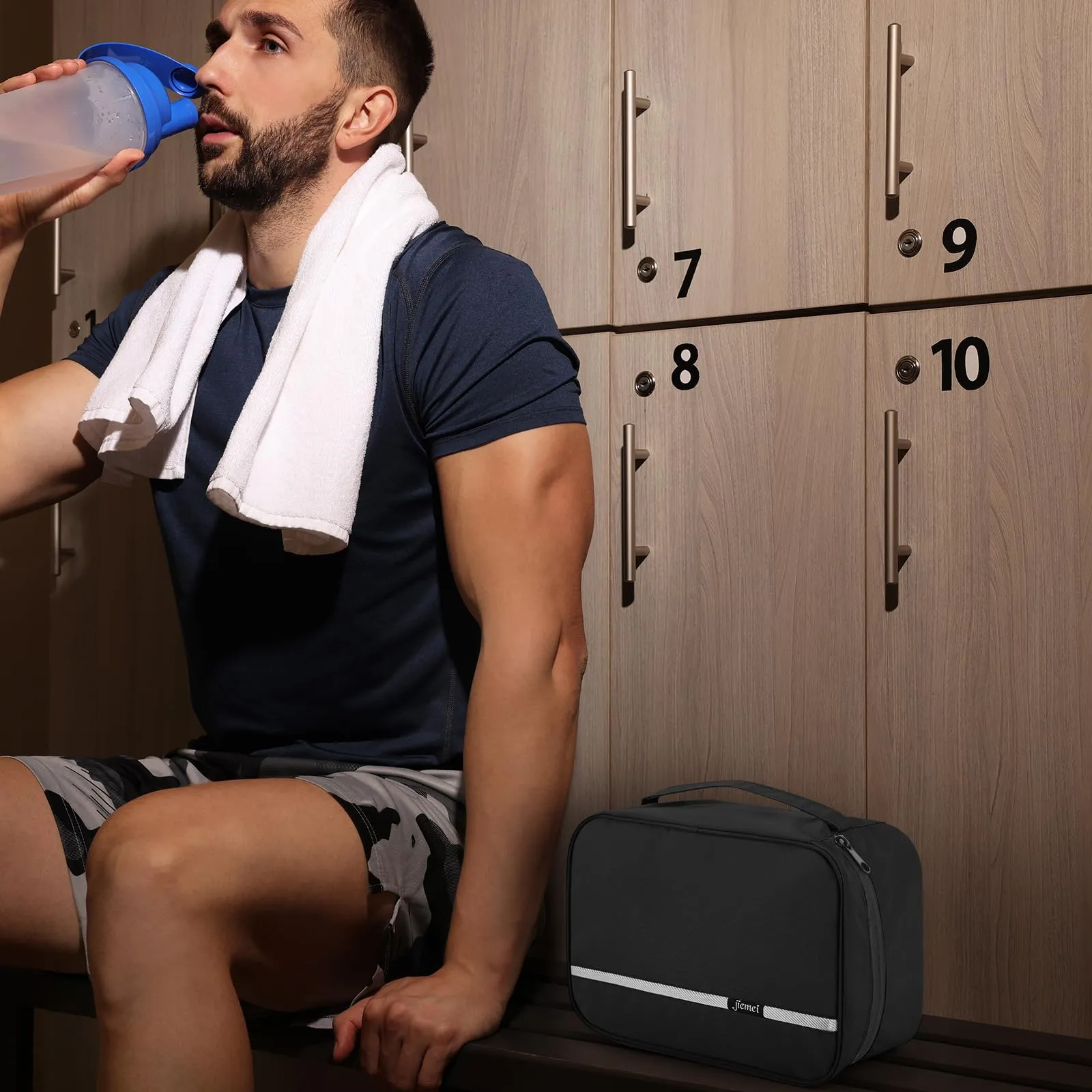 jiemei Hanging Toilettry Bag impermeabile, Travel Wash Bag per gli uomini e le donne con 4 scomparti, Pieghevole Compact Size, Super Durable Tessuto - immagine 7