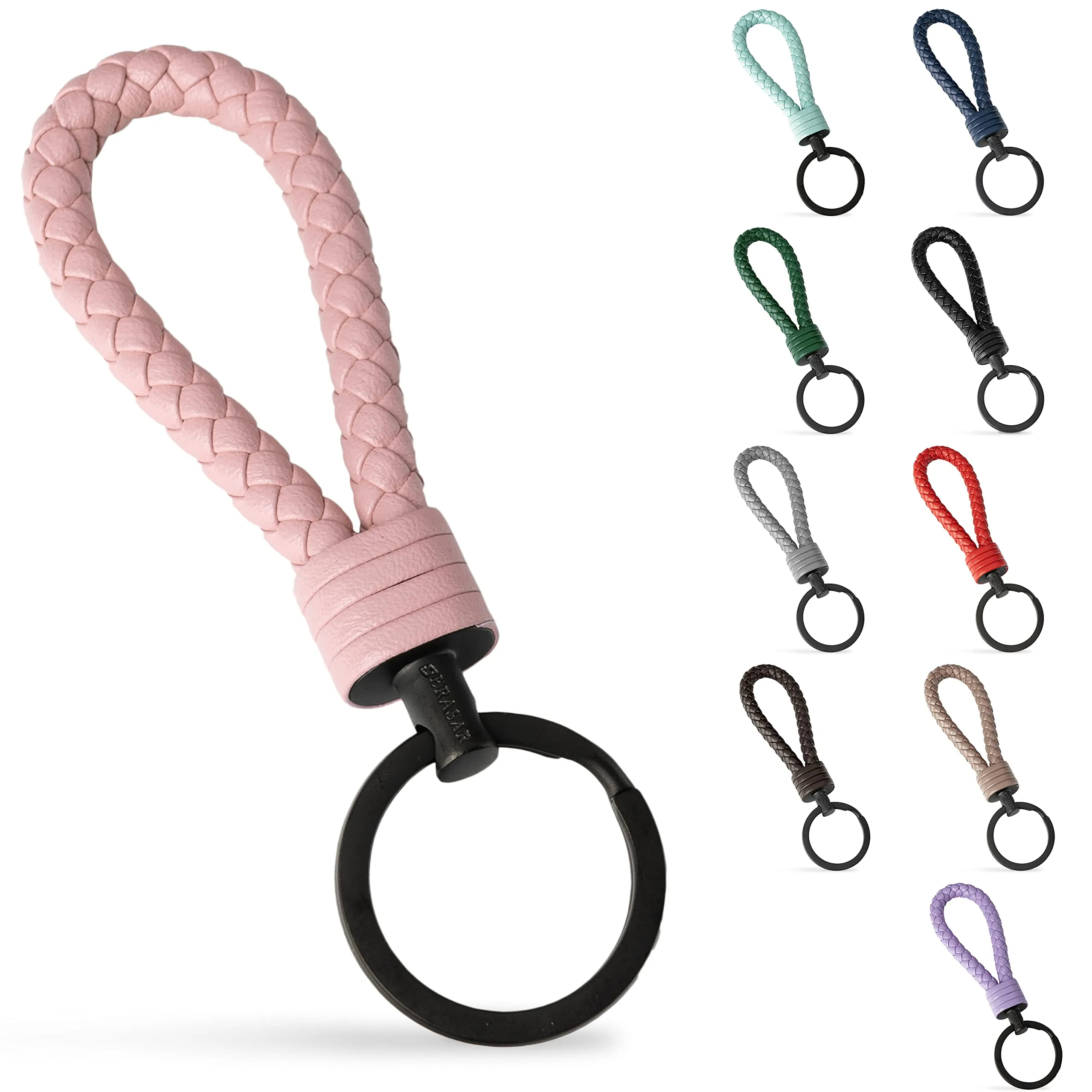 SERASAR Portachiavi Donna Pelle Rosa Auto Moto Casa Bicicletta Regalo - immagine 1