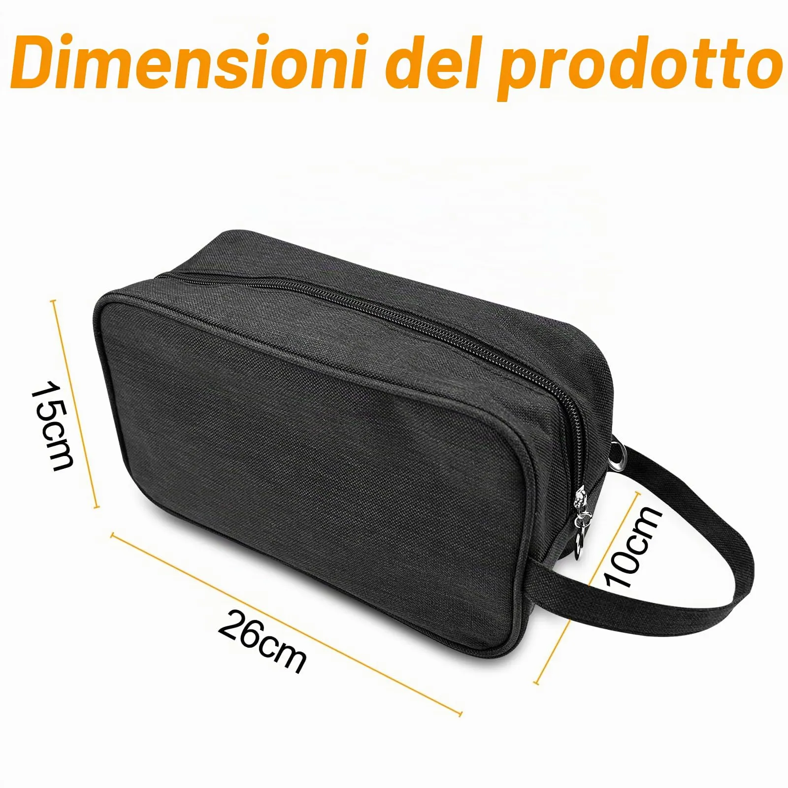 Newpop Beauty Case Uomo Viaggio, Trousse Uomo, Borsa da Toilette Donna,Nero - immagine 2