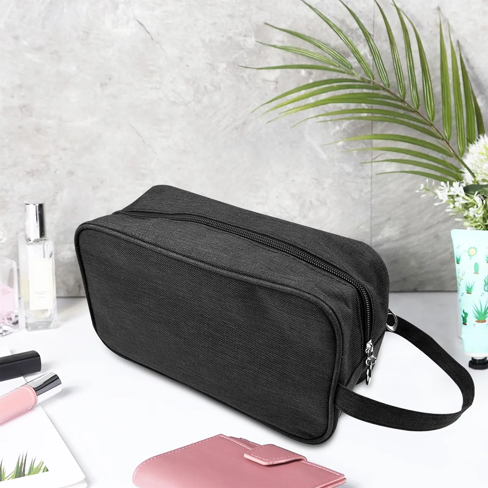 Newpop Beauty Case Uomo Viaggio, Trousse Uomo, Borsa da Toilette Donna,Nero - immagine 3