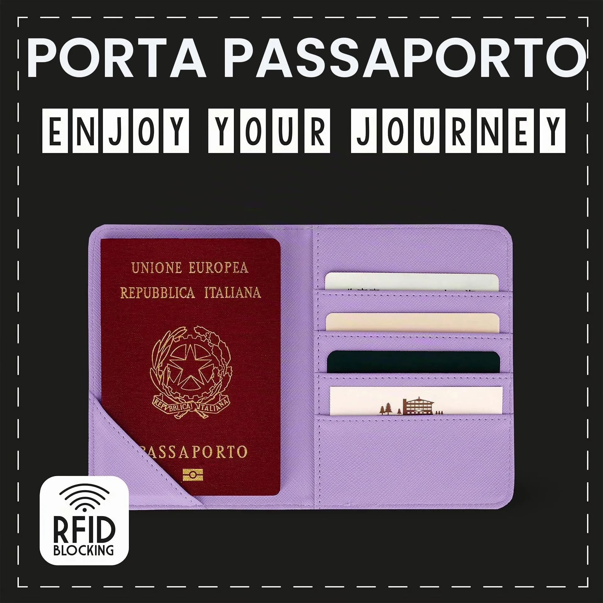 Legami - Porta Passaporto con Fiori, Passport Holder Portafoglio per Viaggiare, Custodia per Passaporto, 1 Tasca per Passaporto, 4 Tasche per Carte, Protezione RFID, 10,5 x 14 x 1 cm, Tema Daisy - immagine 2