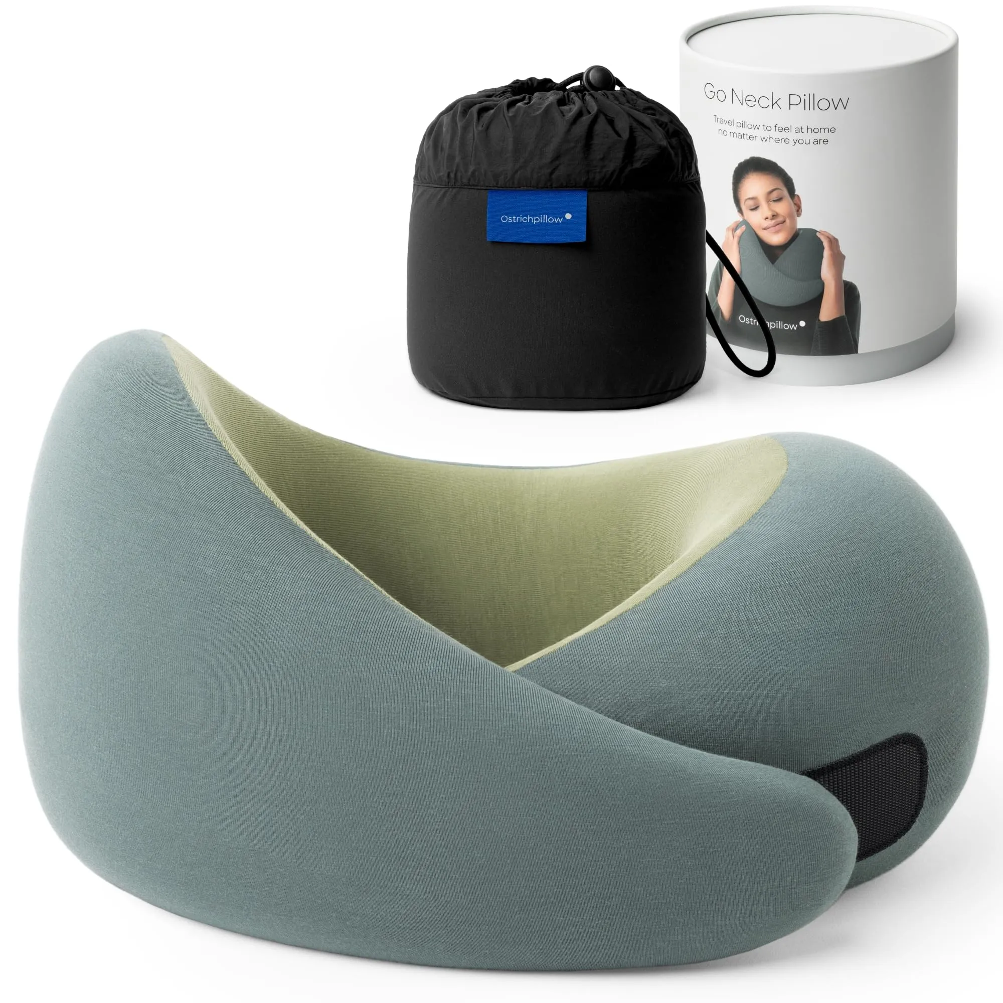 Ostrichpillow GO Travel Pillow, 360° Premium Memory Foam Support, Patented - immagine 1