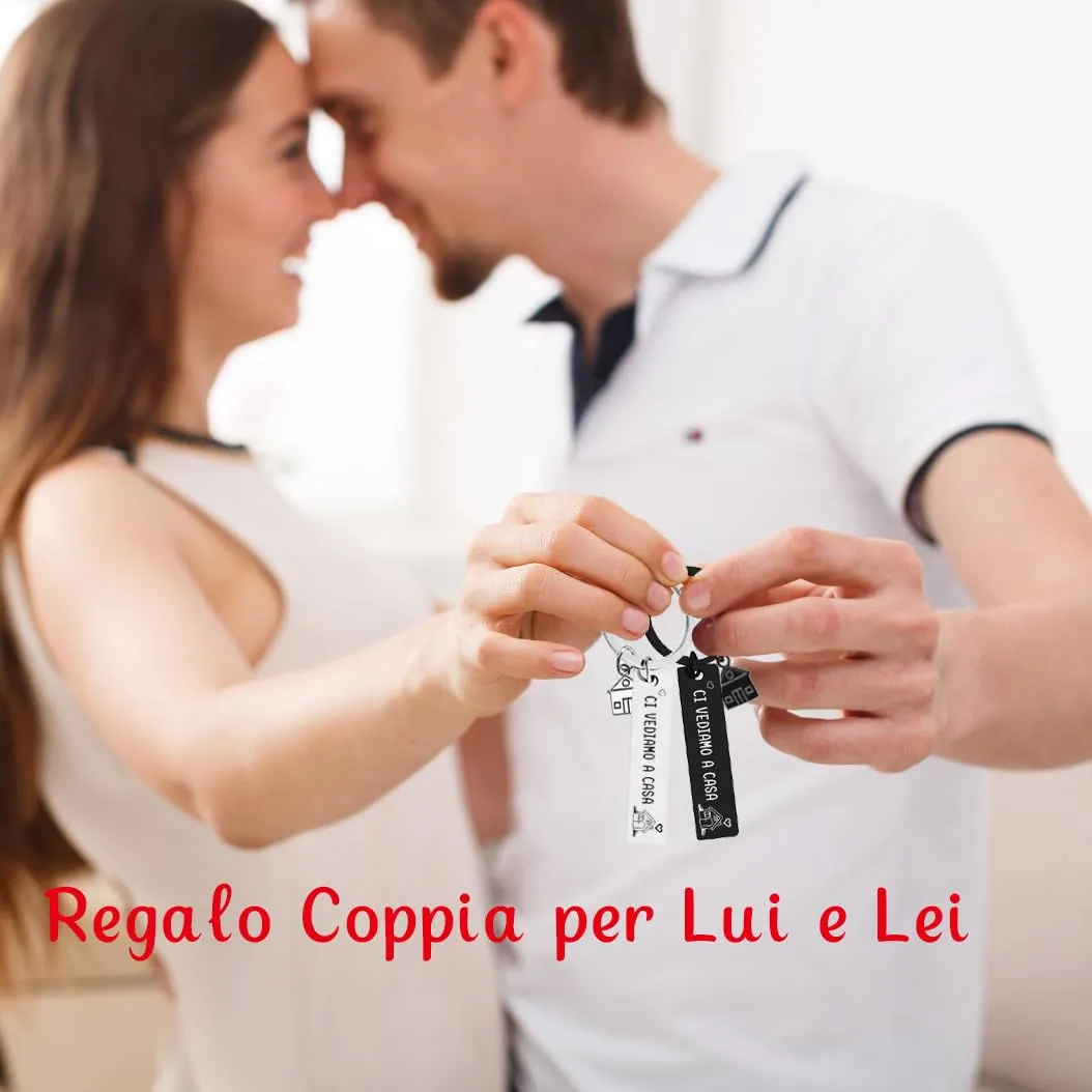 Aonveki Portachiavi Coppia Casa Nouva, Regali Coppia - immagine 5