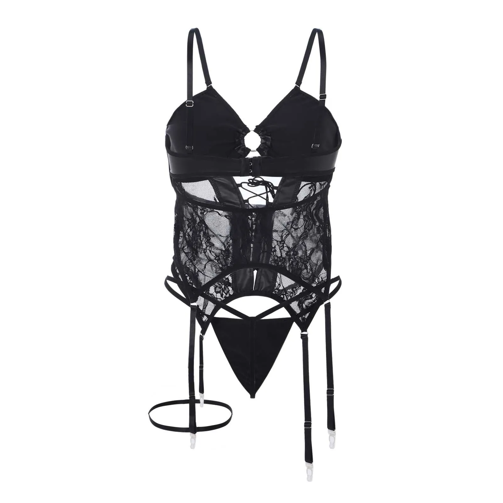 Lingerie da donna in pelle per il sesso, slim fit, pigiama in pelle, sexy, look bagnato, body in pelle laccata, abito da corsetto, biancheria intima, per feste strette, in lattice, corto, per cosplay - immagine 5