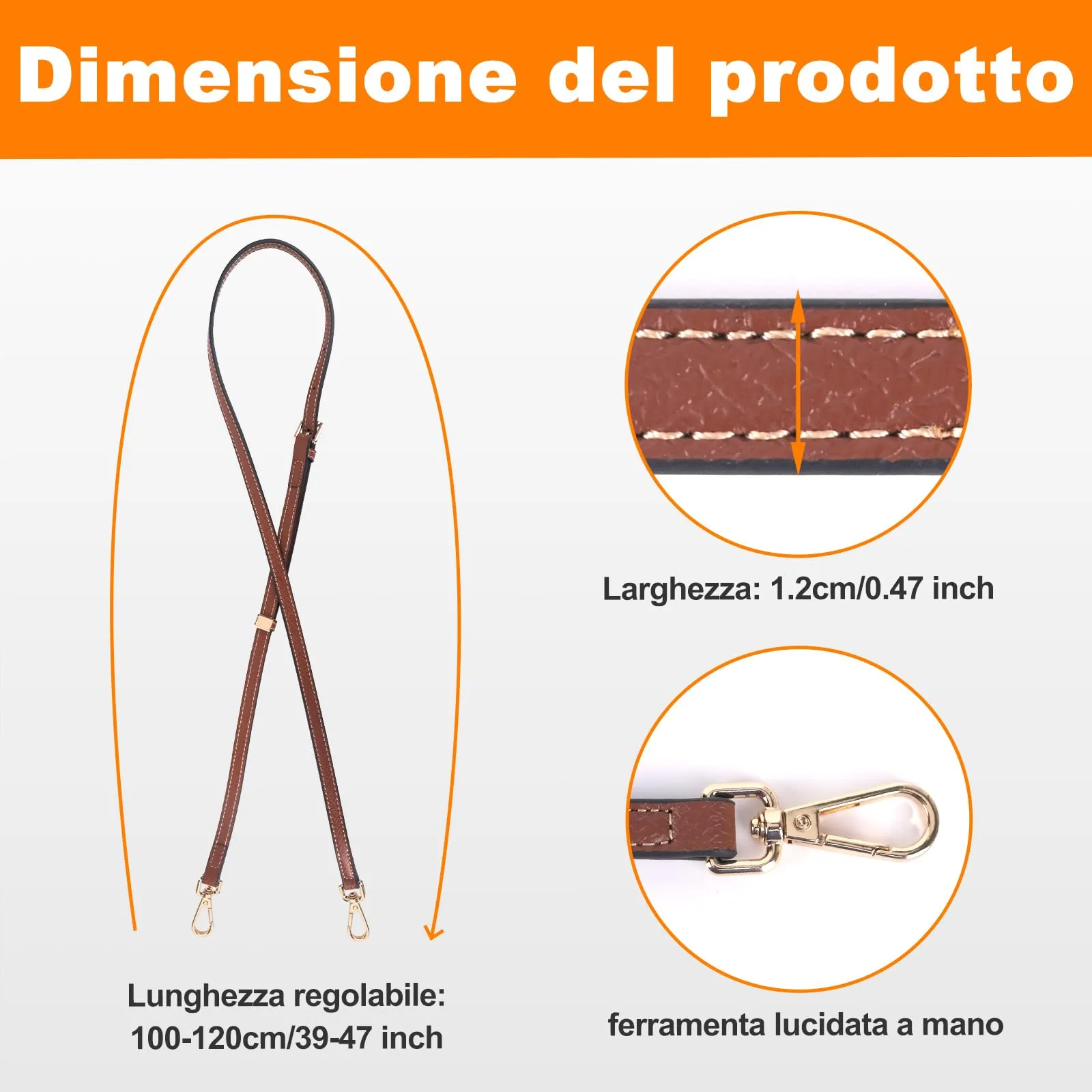 Tracolla per Longchamp Mini Borse, Non Perforato Pelle Strap for Longchamp Mini, Pelle Double-Face, Design Regolabile - immagine 5