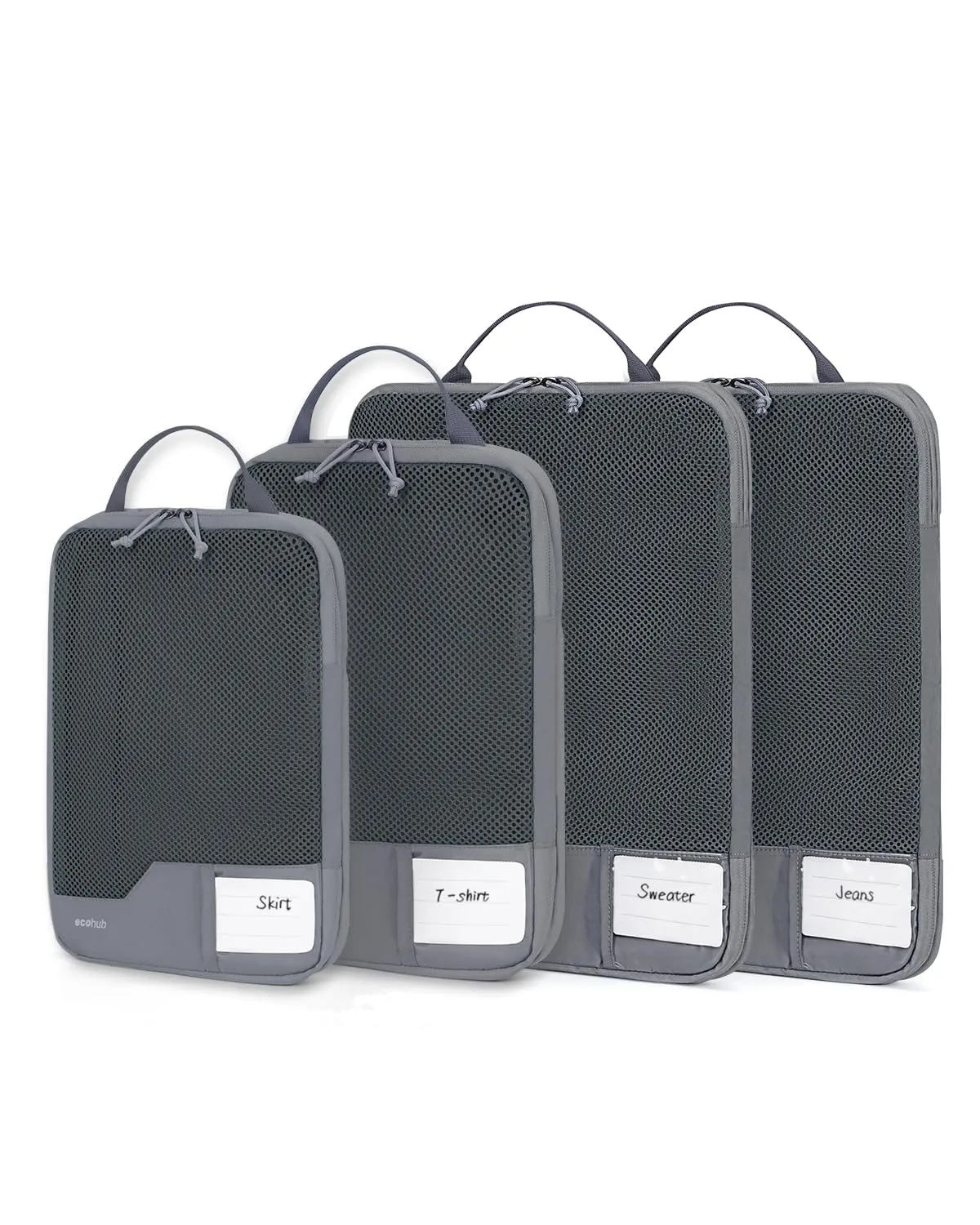 ECOHUB 4 Pezzi Organizer Valigie Salvaspazio a Compressione, Packing Cubes - immagine 1