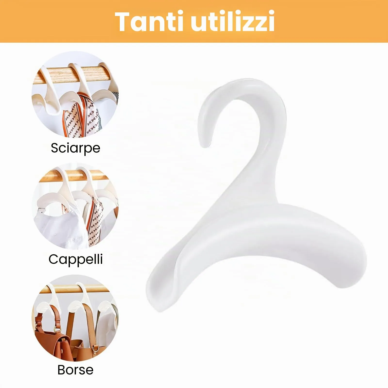 HSMHLYYB 20 Pezzi Ganci Per Borse Appendiabiti, Appendi Borse, Ganci Per Borsa Armadio, Ganci Organizzatore, Portaborse Appendino Borse Hook, Per Appendere Borse Tote, Zaini, Cappelli, Cravatte - immagine 3