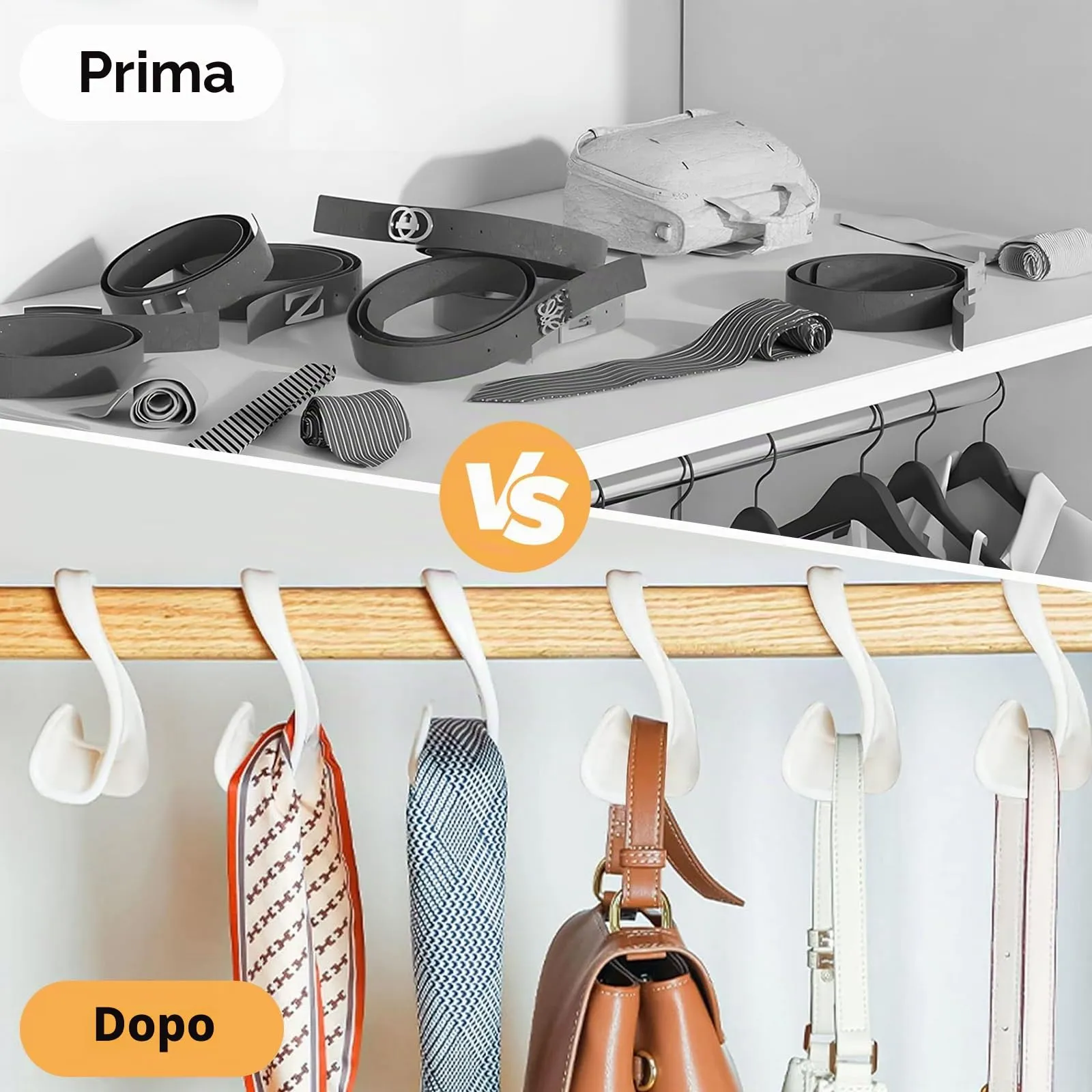 HSMHLYYB 20 Pezzi Ganci Per Borse Appendiabiti, Appendi Borse, Ganci Per Borsa Armadio, Ganci Organizzatore, Portaborse Appendino Borse Hook, Per Appendere Borse Tote, Zaini, Cappelli, Cravatte - immagine 5