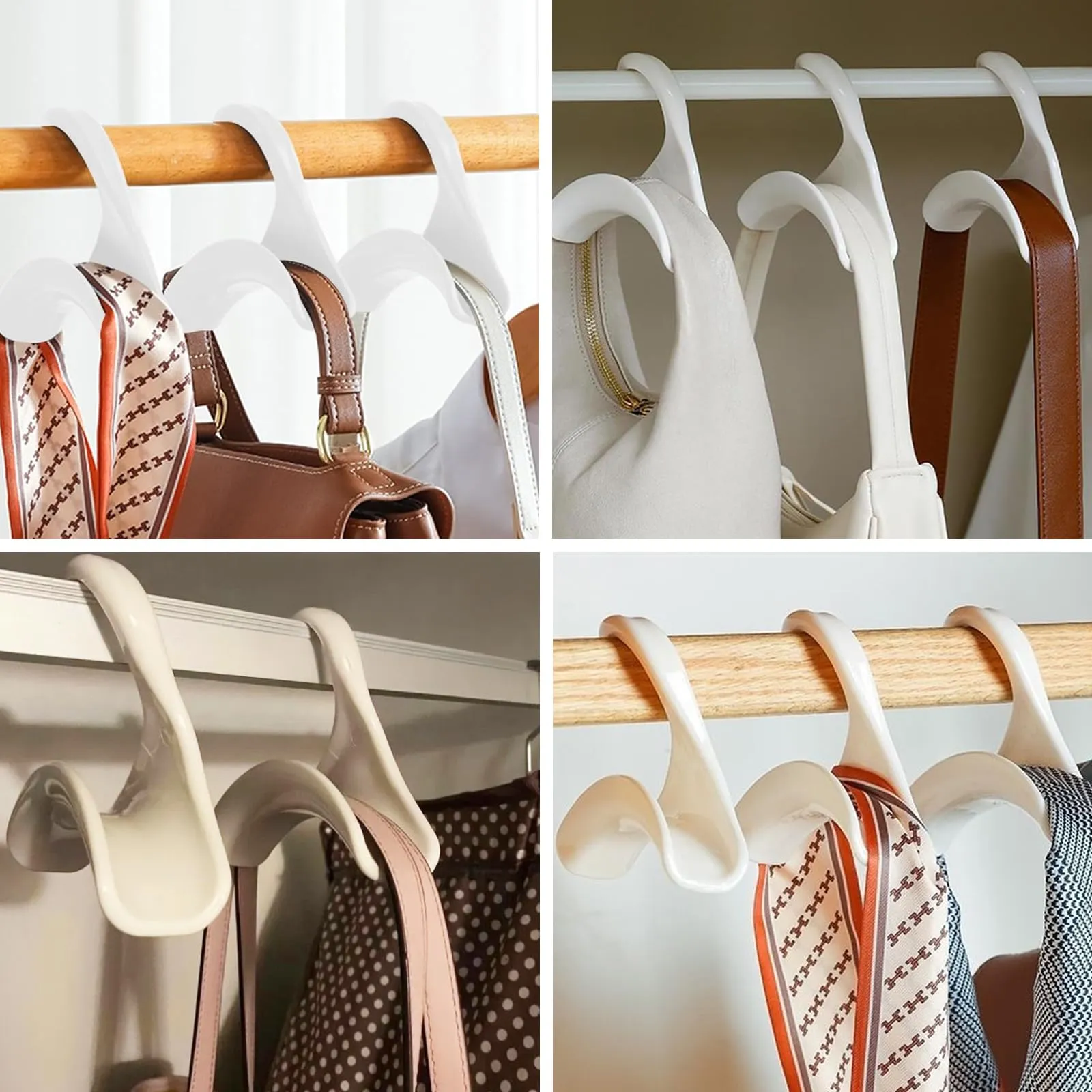 HSMHLYYB 20 Pezzi Ganci Per Borse Appendiabiti, Appendi Borse, Ganci Per Borsa Armadio, Ganci Organizzatore, Portaborse Appendino Borse Hook, Per Appendere Borse Tote, Zaini, Cappelli, Cravatte - immagine 7
