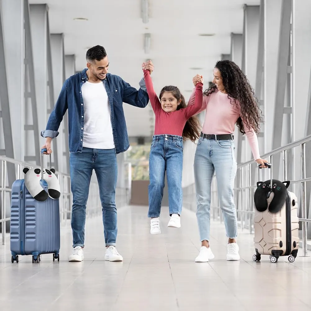 Alaoo Cuscino da Viaggio per Bambini, Simpatico Animale,Panda Bianco - immagine 7