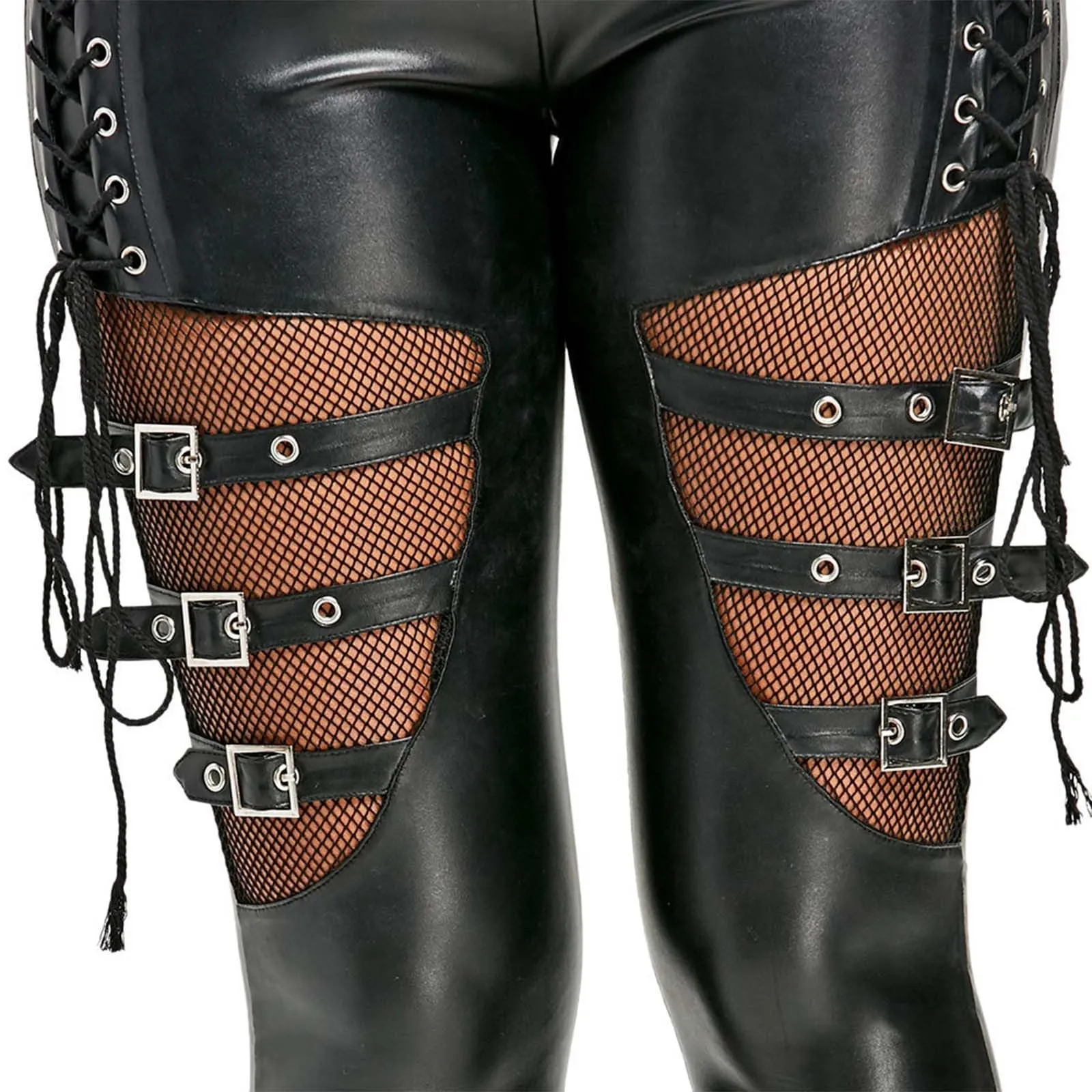 Body da donna, leggings in similpelle, da donna, da sera, in discoteca, pantaloni skinny, Le Noir, XXL - immagine 4