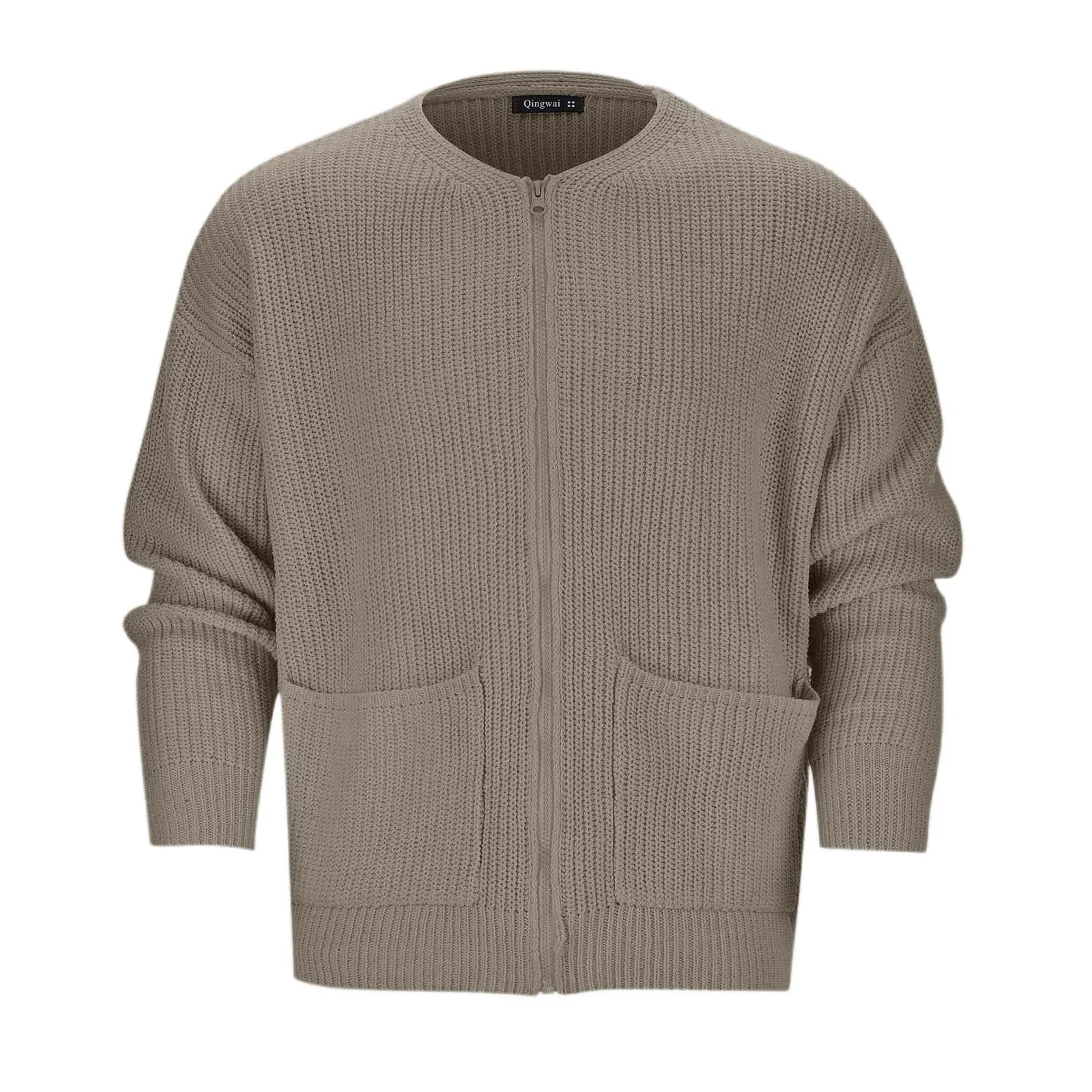 Mymyguoe - Cardigan Uomo in Lana per Trachten, Giacca a Doppia Fila, Senza Cappuccio, Giubbotto Invernale, Pullover Spesso e Caldo, S - immagine 7