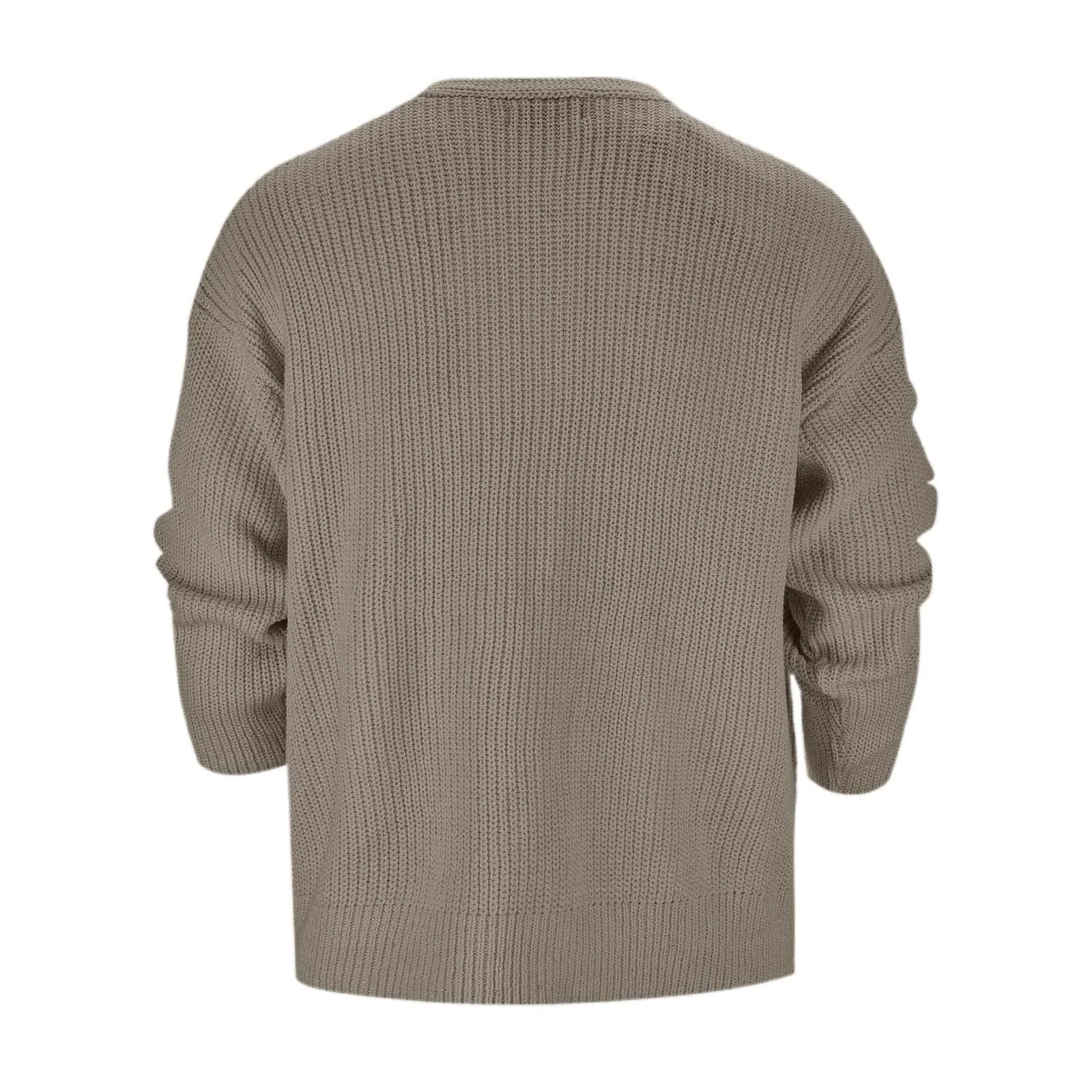 Mymyguoe Cardigan tradizionale da uomo, cardigan in lana, doppio petto, cappotto invernale, maglione spesso caldo, senza cappuccio, giacca invernale, cardigan classico, Q1 kaki, L - immagine 6