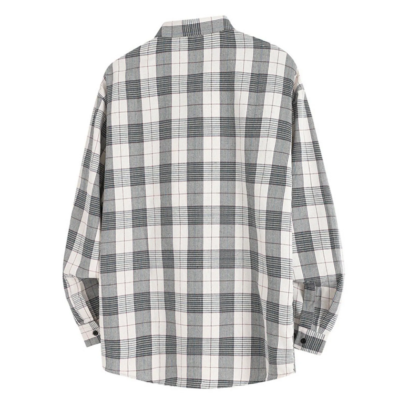 Mymyguoe Camicia da lavoro da uomo a quadri, per il tempo libero, a maniche lunghe, a quadri, camicia a maniche lunghe, camicia a quadri, Q7 Bianco, XXL - immagine 2