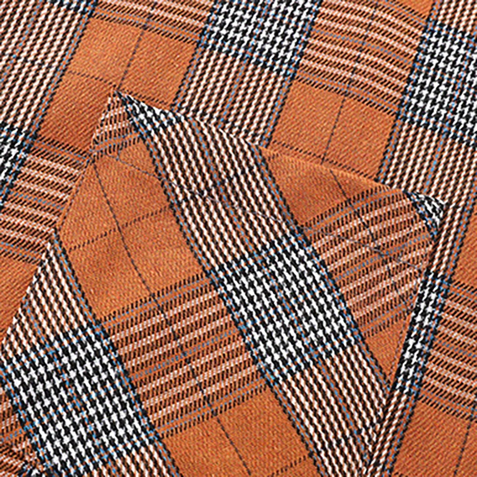 Mymyguoe Camicia da lavoro da uomo a quadri, per il tempo libero, a maniche lunghe, a quadri, camicia a maniche lunghe, camicia a quadri, Q7 arancione, 3XL - immagine 6