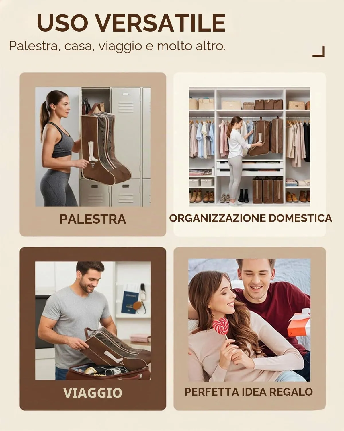 UYRVAPE 2 pezzi Borse portatili per stivali, Portatile antipolvere Borsa per scarpe, Borsa per scarpe con cerniera con manico, per casa e viaggi(Lungo) - immagine 6