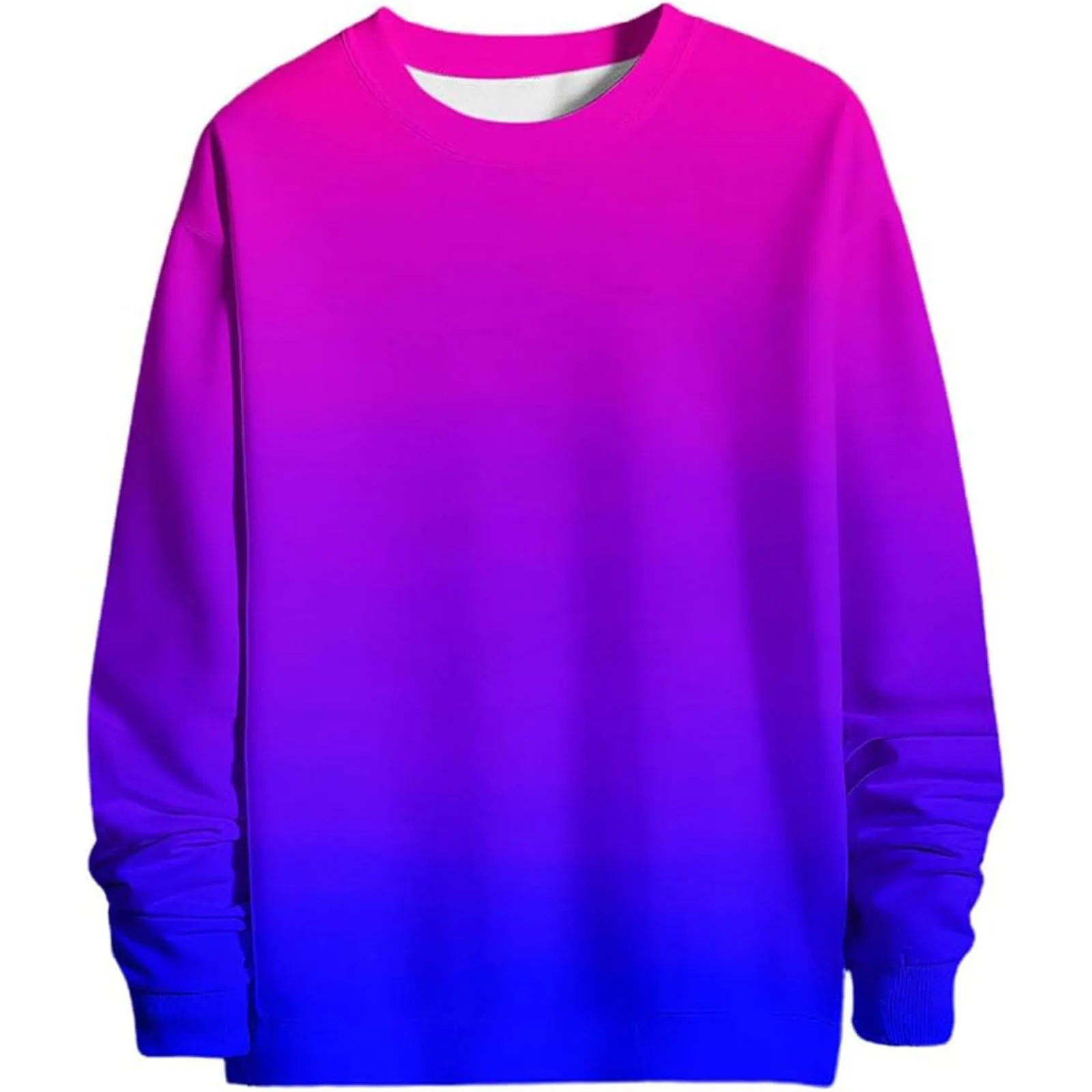 Duohropke Felpa da uomo oversize, con scollo rotondo, finto in due pezzi, a maniche lunghe, senza cappuccio, vintage, per primavera, inverno, maglione da lavoro, taglie forti, 02 Rosa Caldo, XXL - immagine 2