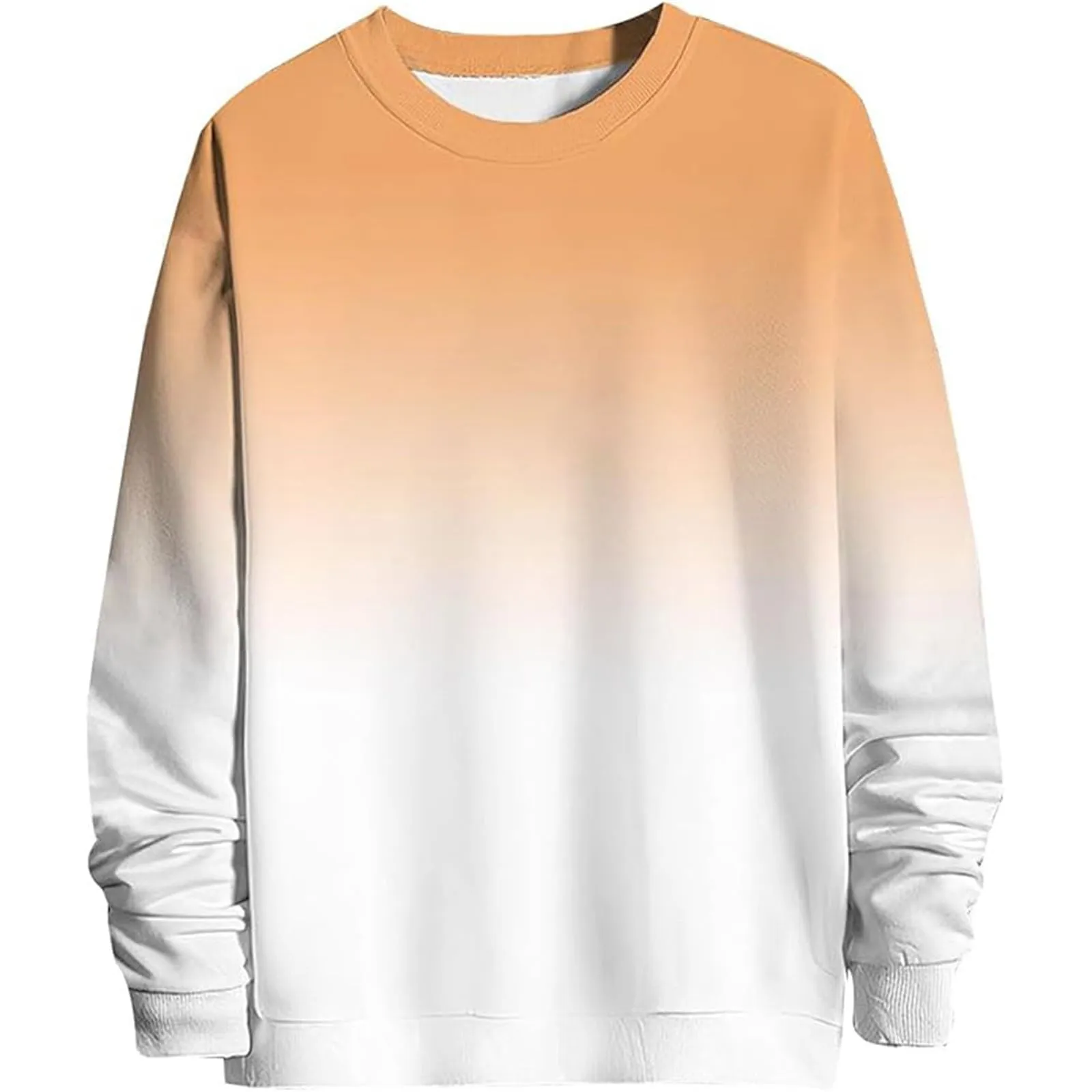 Duohropke Felpa da uomo oversize, con scollo rotondo, finto in due pezzi, a maniche lunghe, senza cappuccio, vintage, per primavera, inverno, maglione da lavoro, taglie forti, 02 oro., 3XL - immagine 2
