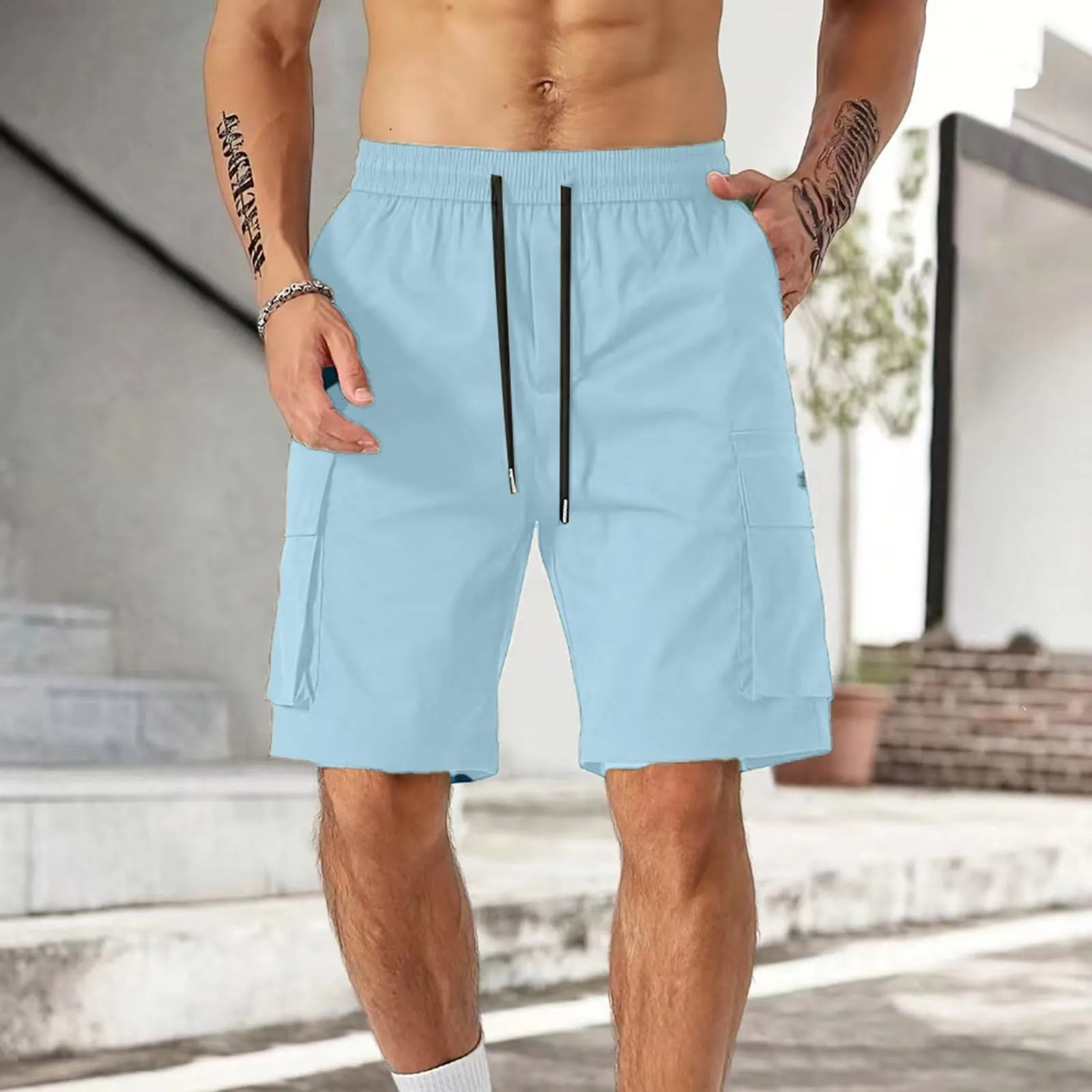 Generico Bermuda Tuta Uomo, Leggero Estivi Corti Trekking Bermuda Lavoro Estivo Short Leggeri Sportivi Mimetici Tattici Militare Cargo Cargo, XXL - immagine 2
