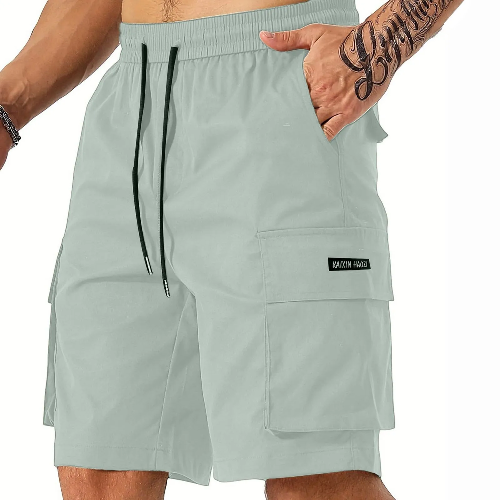 Generico Bermuda Uomo con Tasche Laterali, Tattici Estivi Estivo Trekking Short Mimetici Leggero Lavoro Corti Leggeri Cargo Sportivi Bermuda Militare Pantaloncini Uomo Lavoro Estivi, XXL - immagine 3