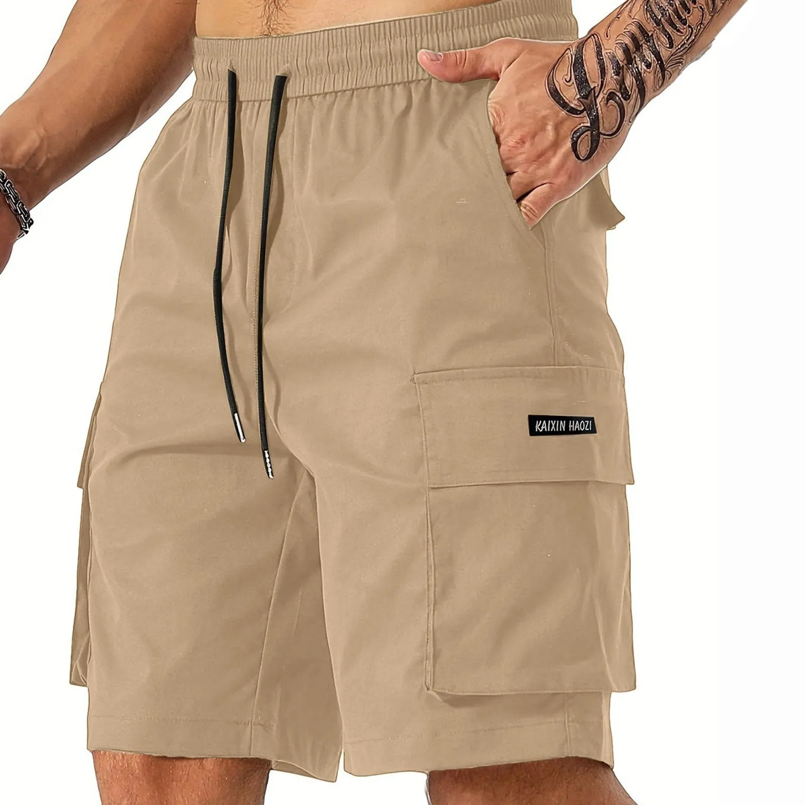 Generico Pantaloni Estivi da Lavoro Uomo, Militare Mimetici Leggeri Corti Cargo Sportivi Estivi Tattici Short Trekking Lavoro Estivo Bermuda Leggero Bermuda Cotone Uomo, M - immagine 3