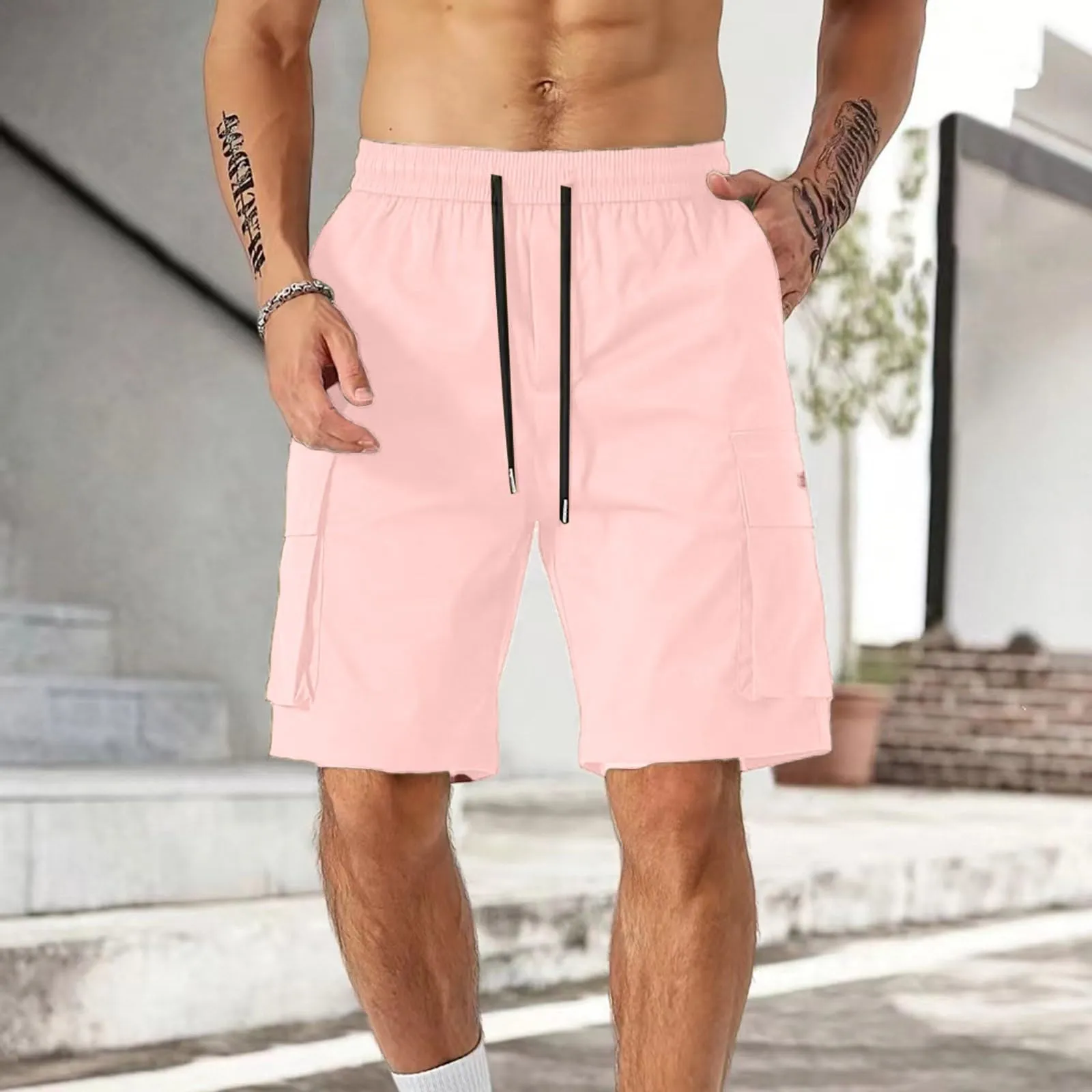 Generico Bermuda Uomo da Lavoro, Mimetici Short Cargo Corti Estivo Sportivi Leggero Leggeri Tattici Trekking Lavoro Estivi Militare Bermuda Uomo, M - immagine 2