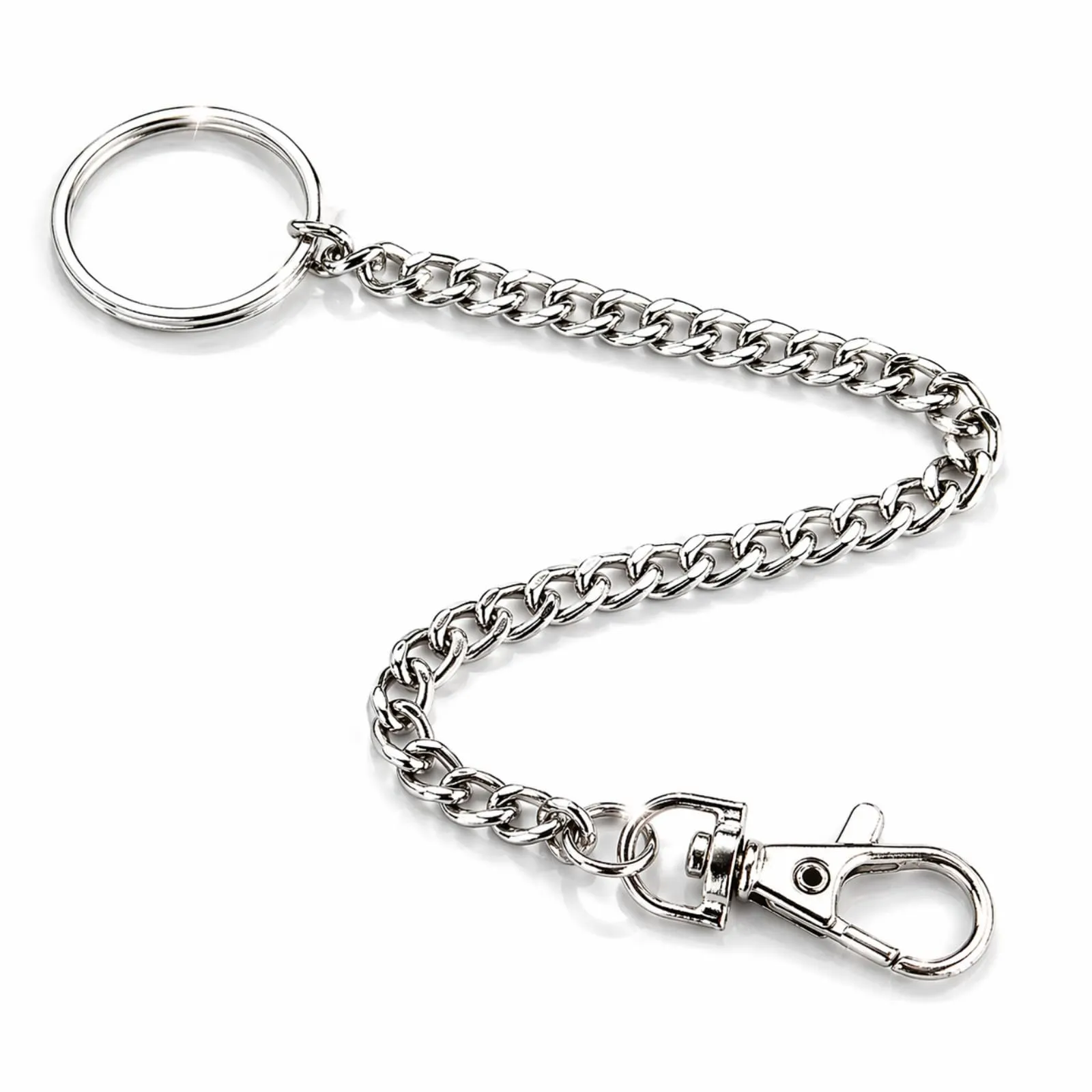 ARYIMYDP 38 cm Catena Portachiavi e Catena per Pantaloni in Acciaio Inox Antiusura, Moschettone Girevole 360°, Chiusura Sicura, Ideale per Uomo Donna, Ciclismo, Camionisti, Alpinismo e Uso Quotidiano - immagine 1