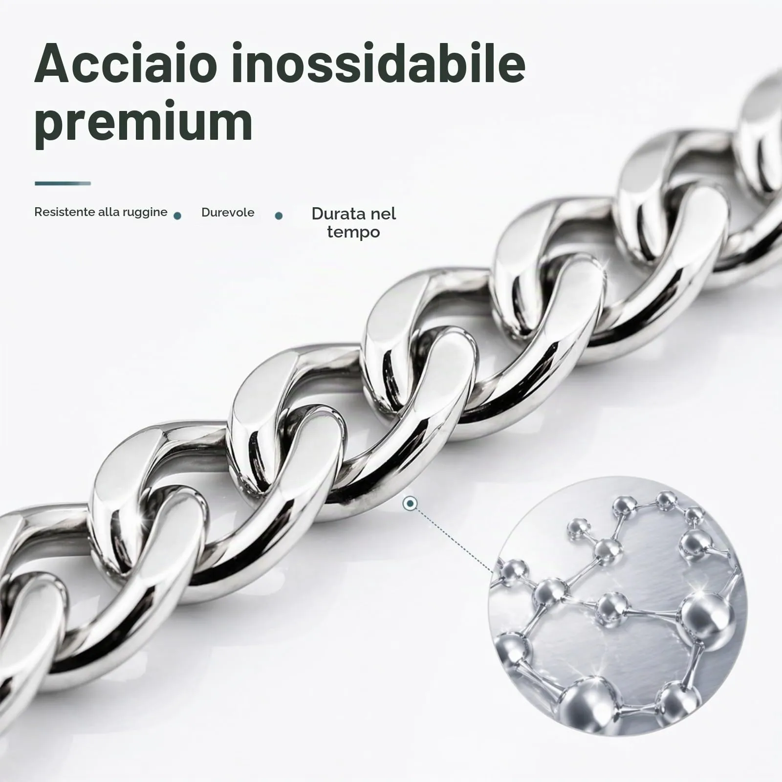 ARYIMYDP 38 cm Catena Portachiavi e Catena per Pantaloni in Acciaio Inox Antiusura, Moschettone Girevole 360°, Chiusura Sicura, Ideale per Uomo Donna, Ciclismo, Camionisti, Alpinismo e Uso Quotidiano - immagine 2