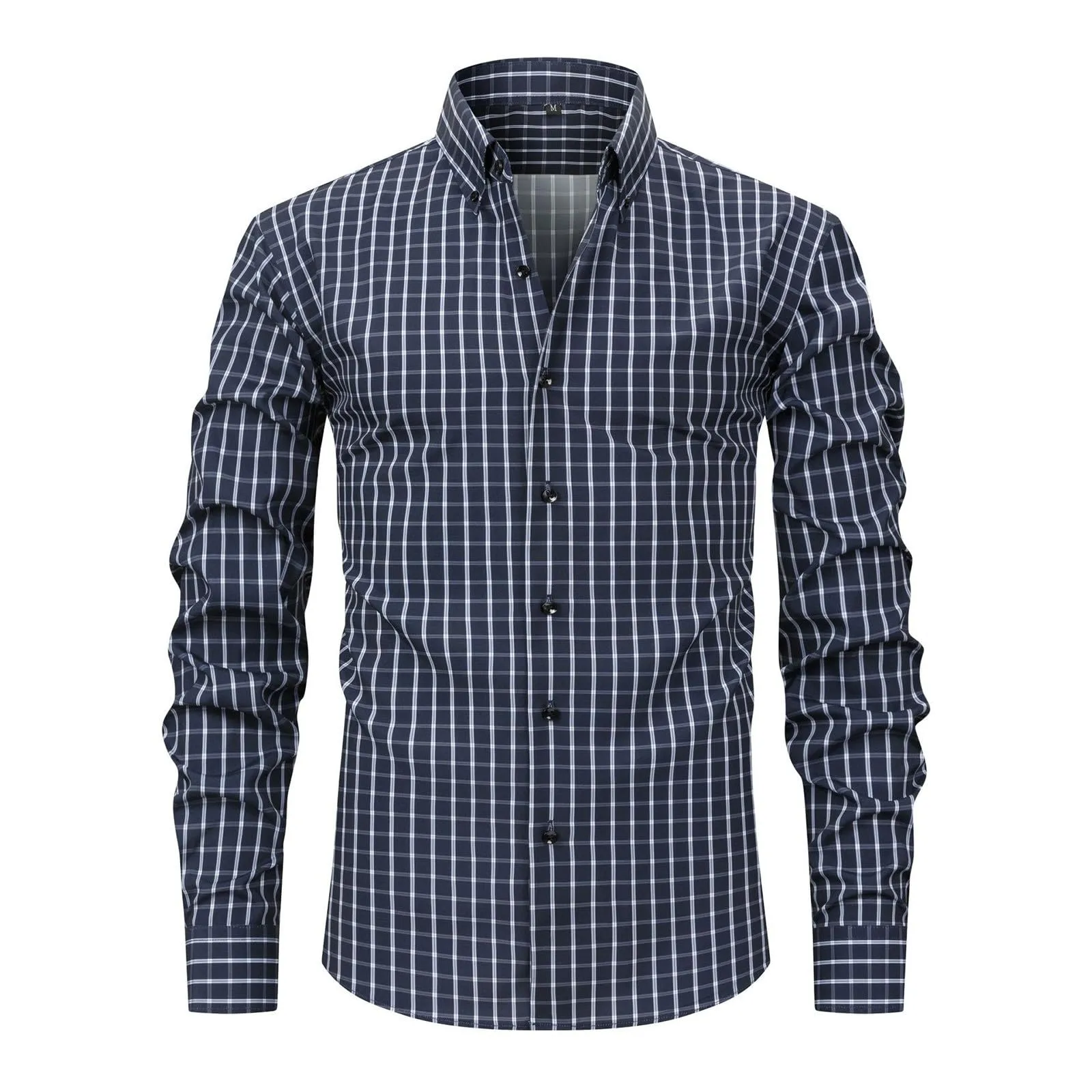 NaLatia Uomo Camicia Casual in Popeline a Maniche Lunghe vestibilità Regular - immagine 1