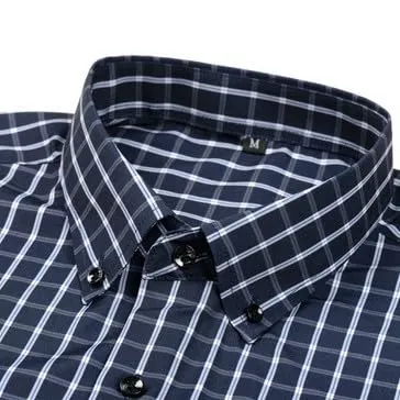 NaLatia Uomo Camicia Casual in Popeline a Maniche Lunghe vestibilità Regular - immagine 5
