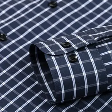 NaLatia Uomo Camicia Casual in Popeline a Maniche Lunghe vestibilità Regular - immagine 3