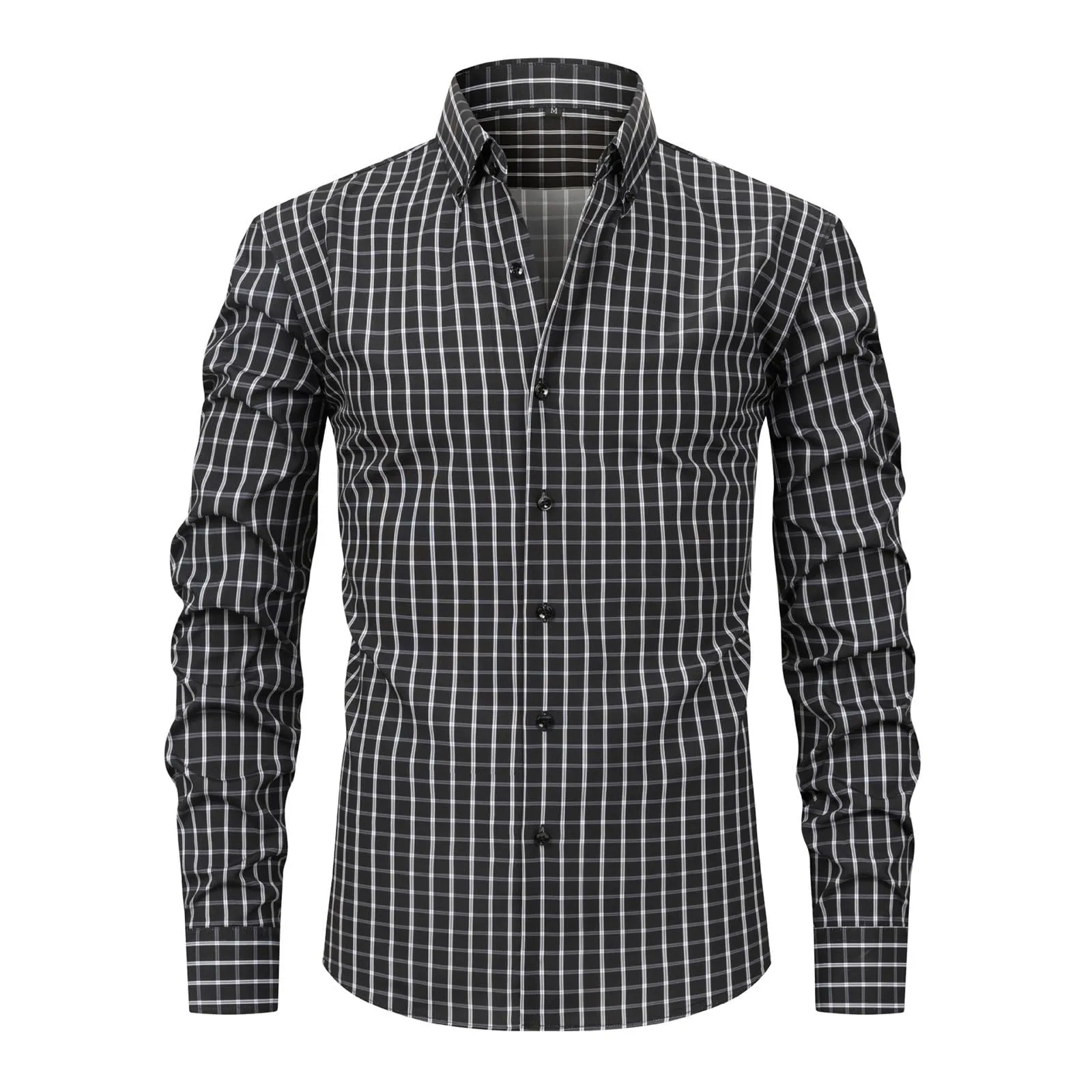 NaLatia Uomo Camicia Casual in Popeline a Maniche Lunghe vestibilità Regular - immagine 3