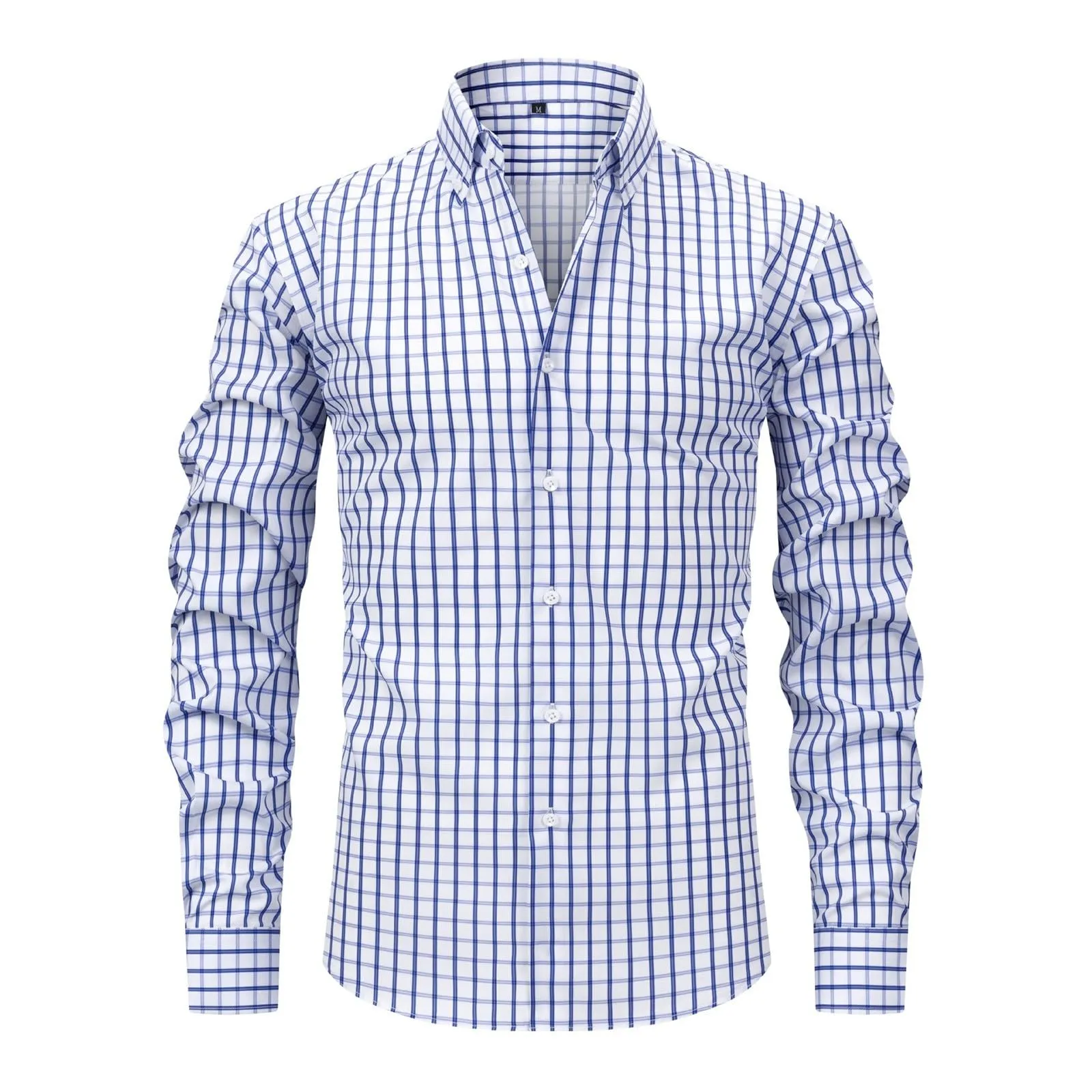 NaLatia Uomo Camicia Casual in Popeline a Maniche Lunghe vestibilità Regular - immagine 1