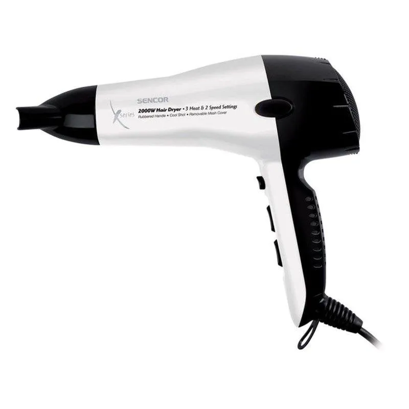 Phon Leggero Sencor SHD 6600W 2000W 3 Temperature 2 Velocità Aria Fredda Nero Bianco - immagine 1