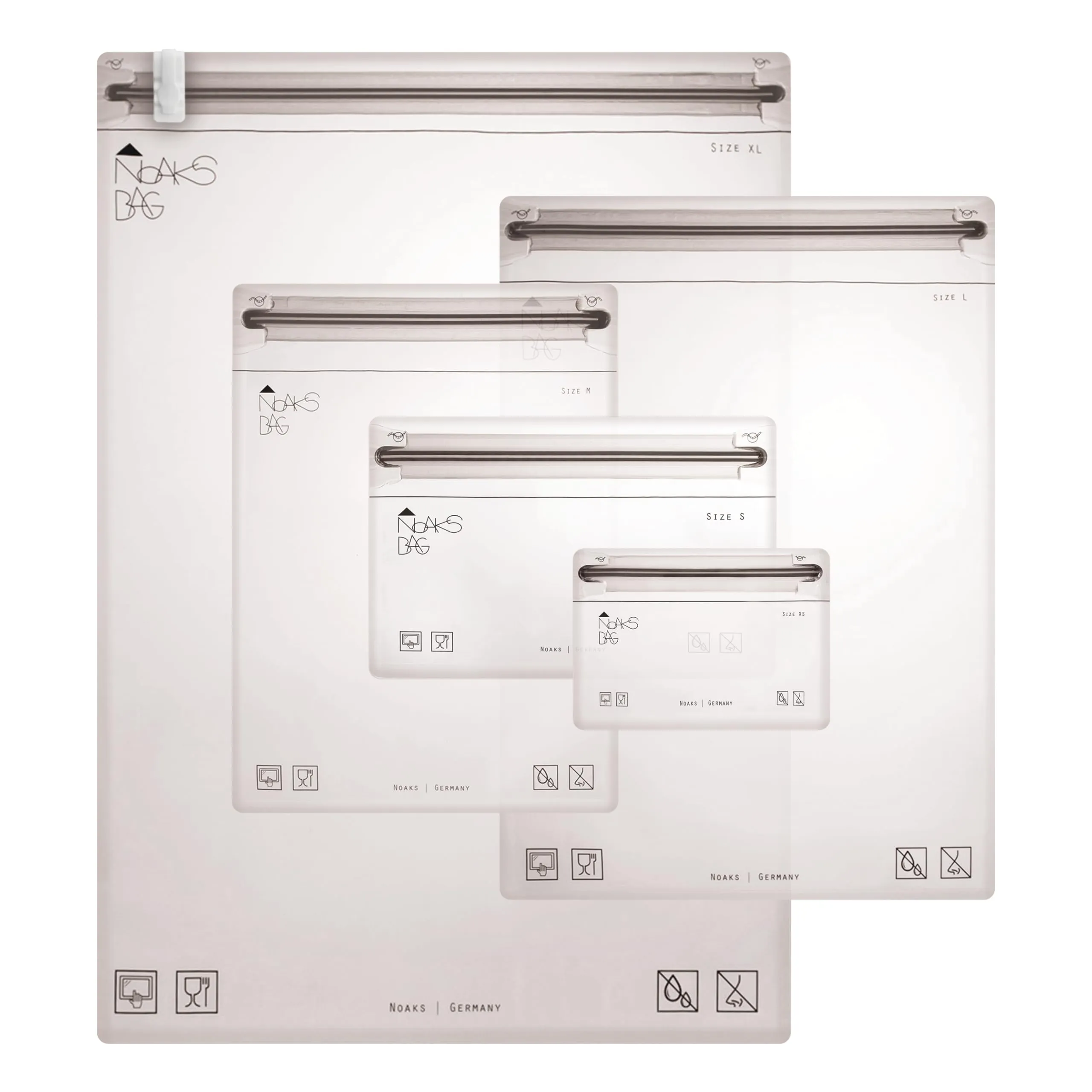 Noaks Bags, set da 5 sacchetti impermeabili (IPX8), antiodore, 5 taglie - immagine 1