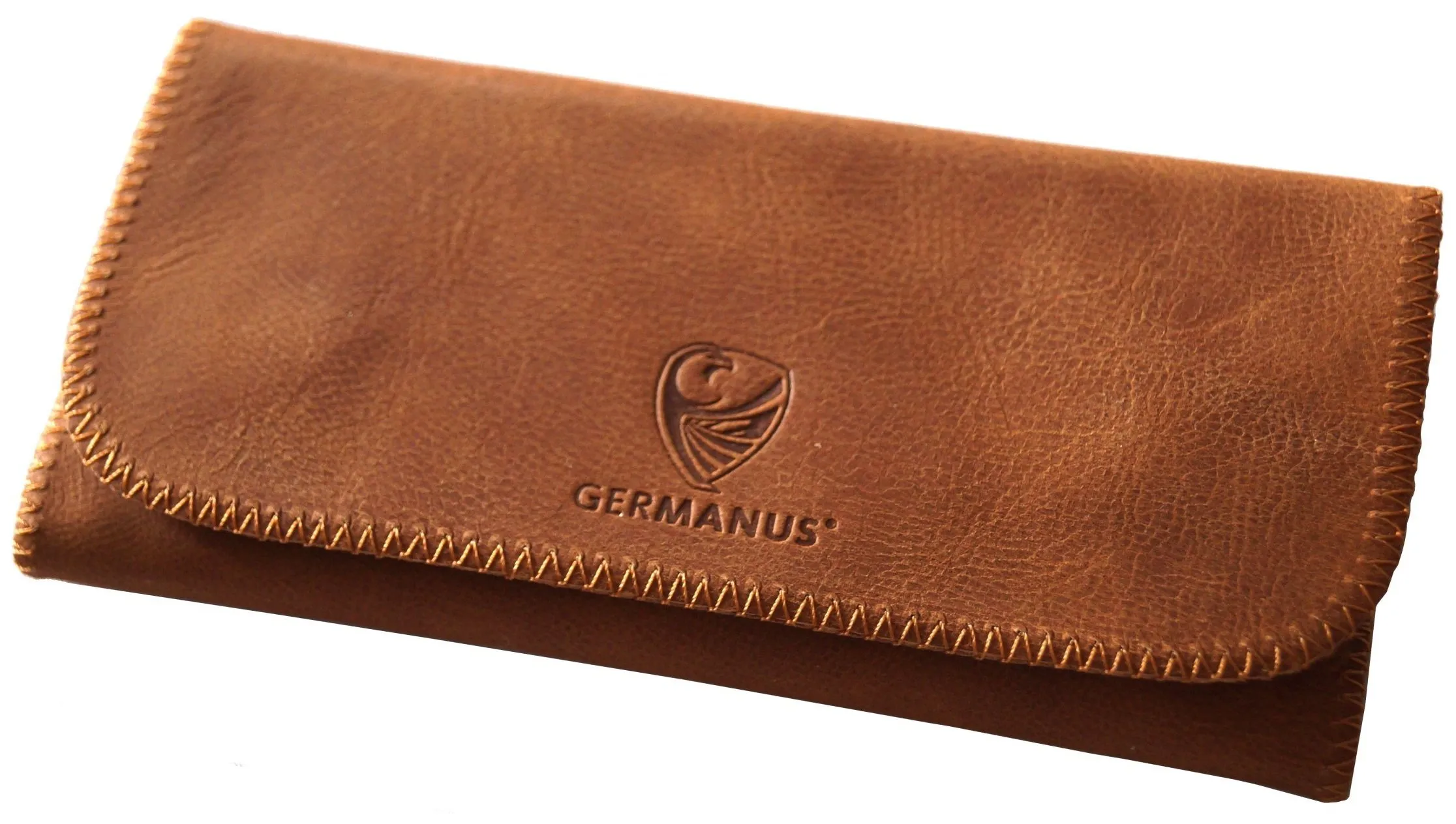 GERMANUS Albrunus - Astuccio Porta Tabacco, Vera Pelle, Made in EU, Fatto a Mano, Marrone - immagine 1