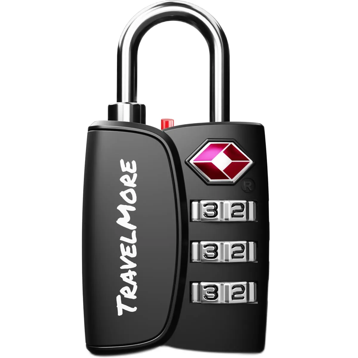 Lucchetto TSA con Indicatore di Apertura per Valigia, Zaino, Borsa da Viaggio, ecc. | Lucchetto da Viaggio con Combinazione a 3 Cifre | Confezione da 1 (Nero) - immagine 1