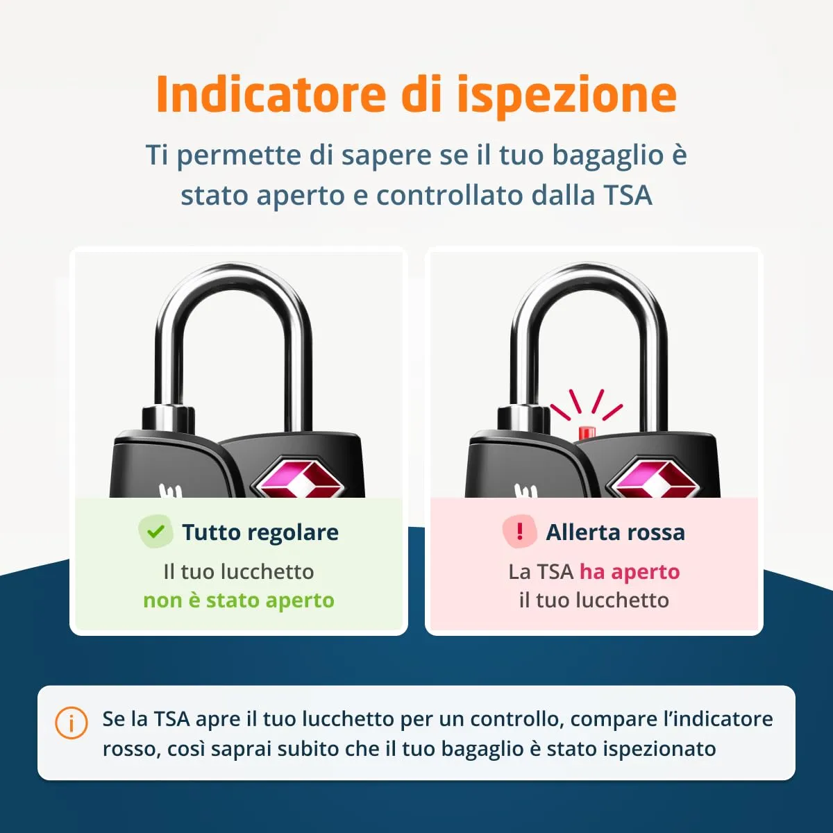 Lucchetto TSA con Indicatore di Apertura per Valigia, Zaino, Borsa da Viaggio, ecc. | Lucchetto da Viaggio con Combinazione a 3 Cifre | Confezione da 1 (Nero) - immagine 4