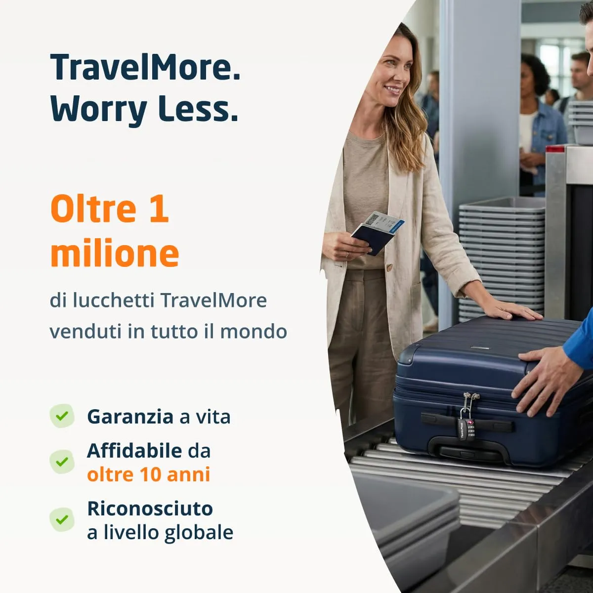 Lucchetto TSA con Indicatore di Apertura per Valigia, Zaino, Borsa da Viaggio, ecc. | Lucchetto da Viaggio con Combinazione a 3 Cifre | Confezione da 1 (Nero) - immagine 6