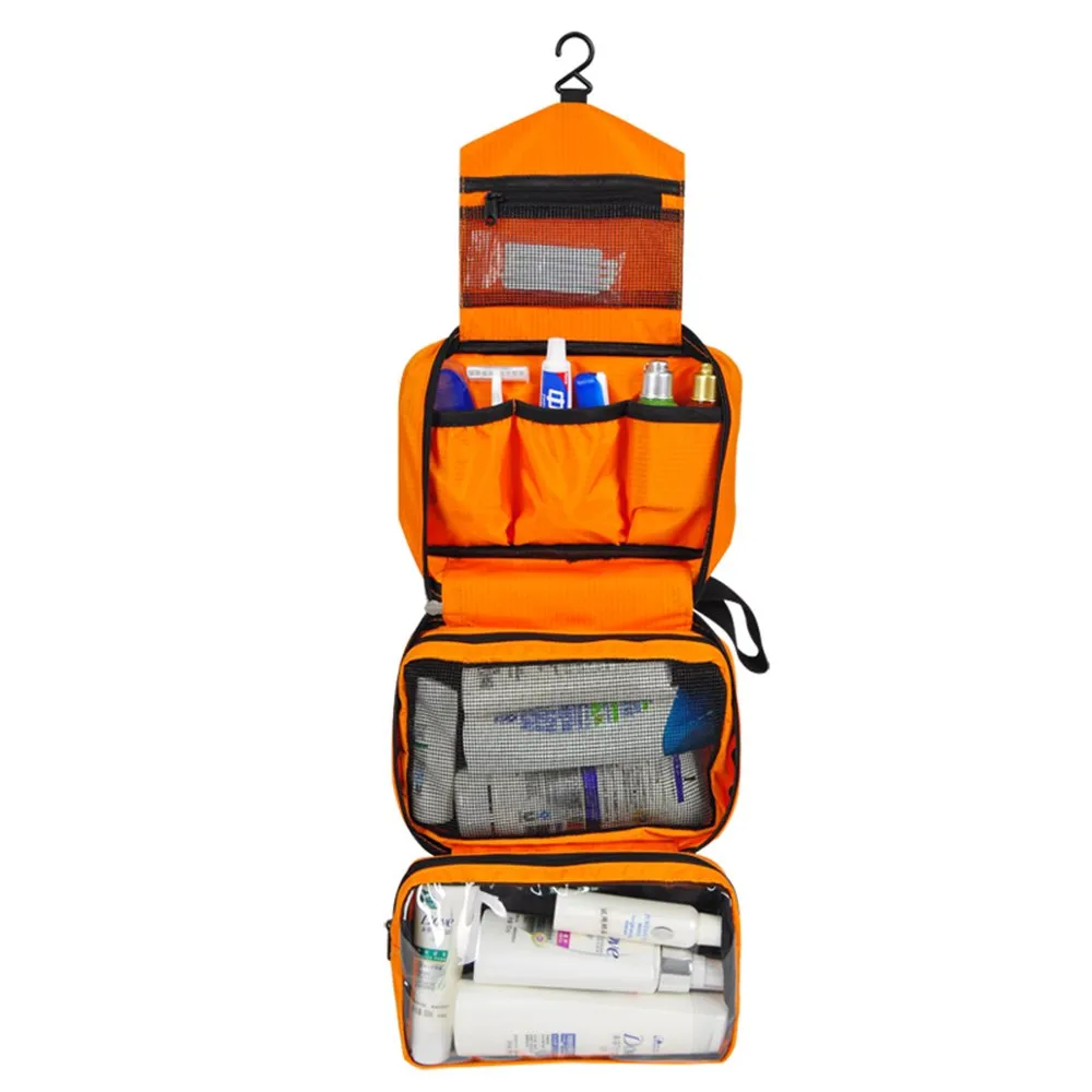 jiemei Hanging Toilettry Bag impermeabile, Travel Wash Bag per gli uomini e le donne con 4 scomparti, Pieghevole Compact Size, Super Durable Tessuto - immagine 1