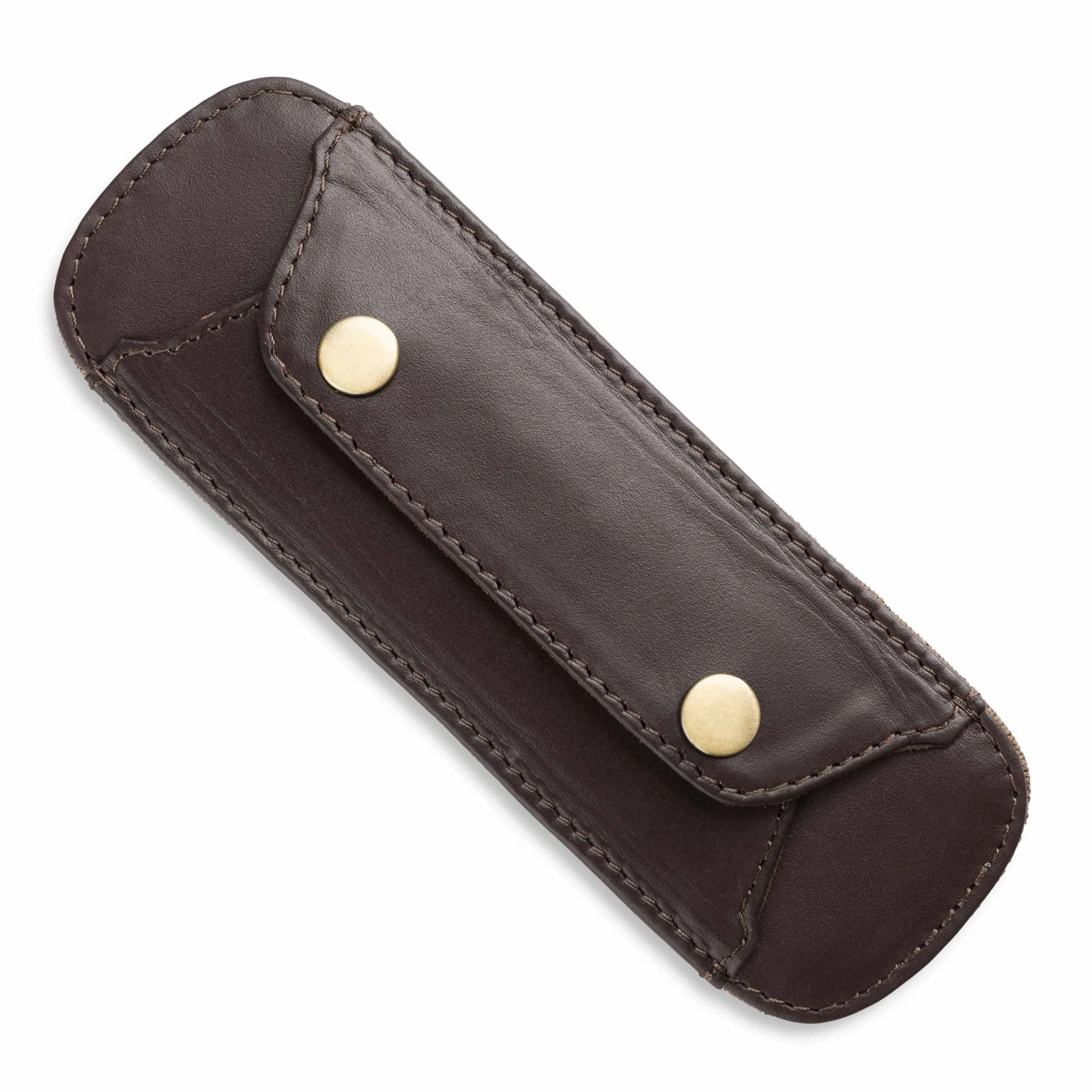 LEABAGS Imbottitura per spalla in vera pelle bufalo | vintage | Tracolla per borse | Imbottitura per spalla premium con spalline imbottite e rivestimento antiscivolo | 18x6cm | Choco - immagine 1