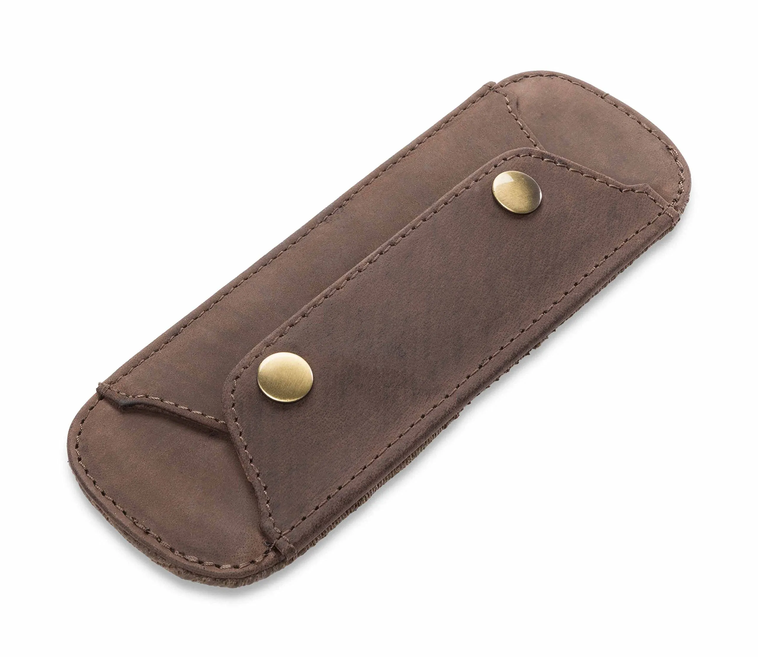 LEABAGS Imbottitura per spalla in vera pelle bufalo | vintage | Tracolla per borse | Imbottitura per spalla premium con spalline imbottite e rivestimento antiscivolo | 18x6cm | Marrone scuro naturale - immagine 2