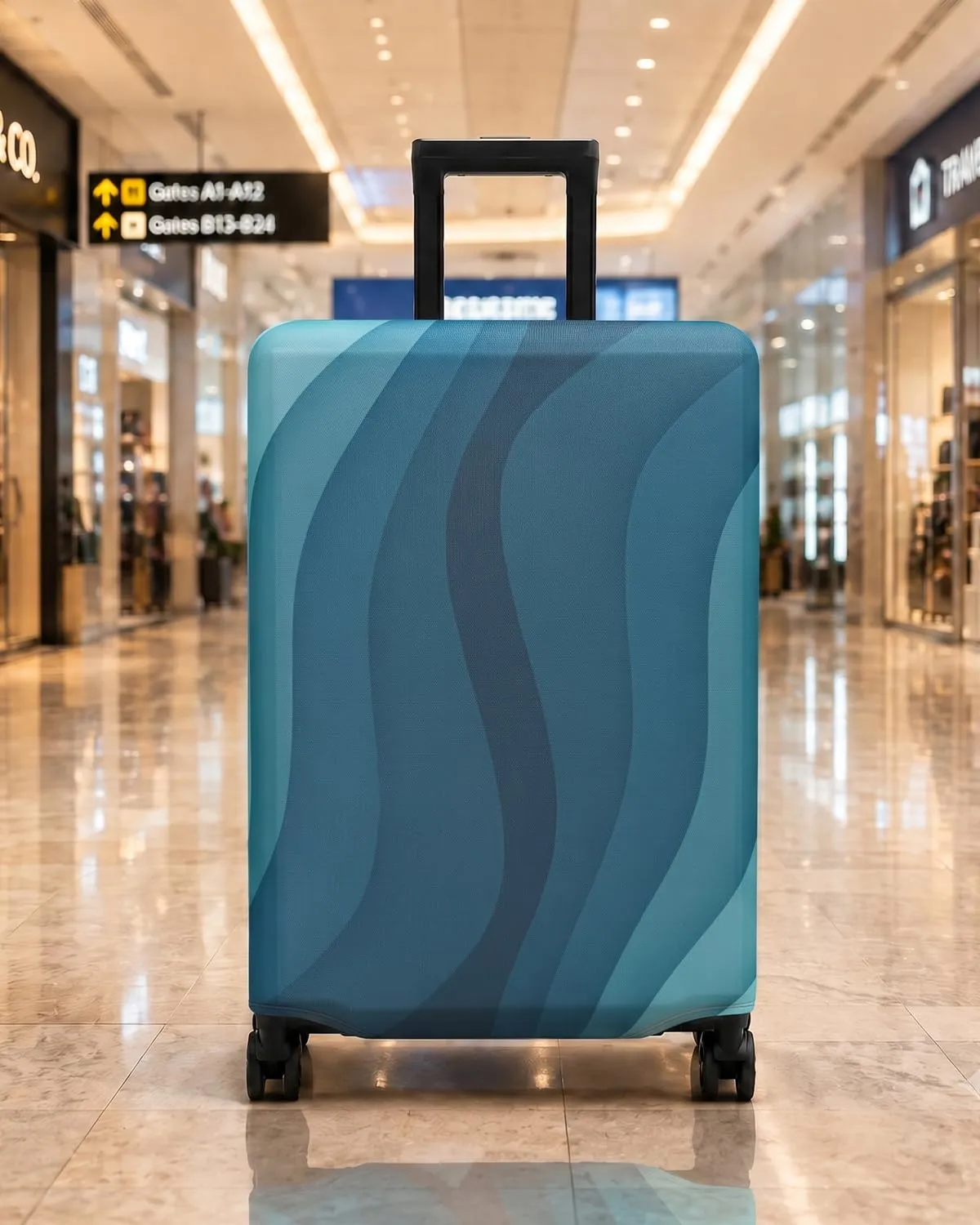 Coprivaligia Elastico XL per Valigia 29-32 Pollici, Onde Sfumate - immagine 2