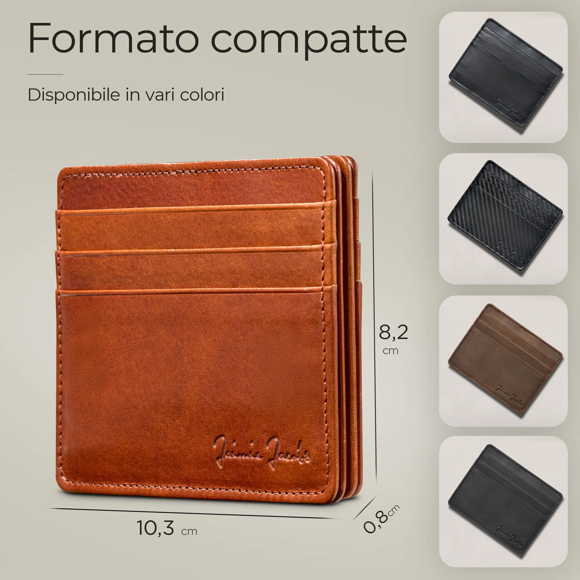 Jaimie Jacobs Portafoglio Magico, Magic Wallet Flap Boy Slim - l'Originale - Protezione RFID, Portafoglio Uomo Piccolo, Porta Carte di Credito Ragazzo, Porta Tessere Slim, Vera Pelle (Marrone e Nero) - immagine 5
