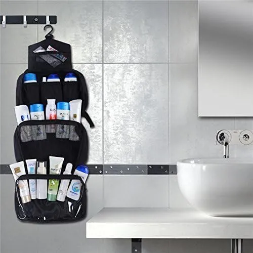 jiemei Hanging Toilettry Bag impermeabile, Travel Wash Bag per gli uomini e le donne con 4 scomparti, Pieghevole Compact Size, Super Durable Tessuto - immagine 6
