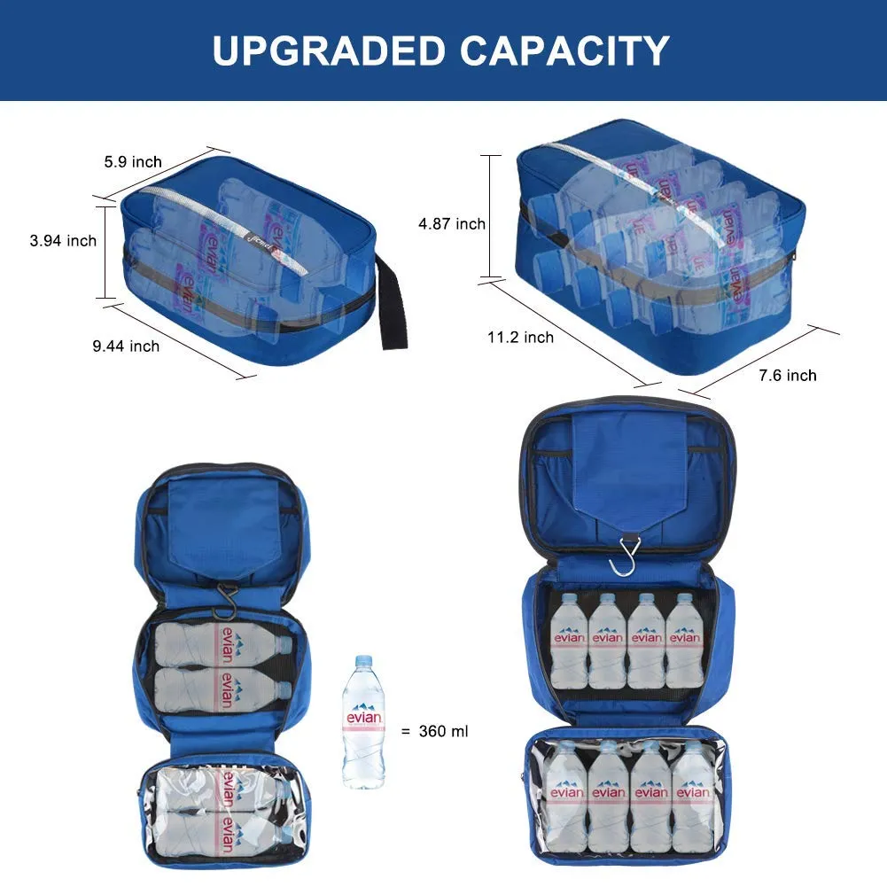 jiemei Hanging Toilettry Bag impermeabile, Travel Wash Bag per gli uomini e le donne con 4 scomparti, Pieghevole Compact Size, Super Durable Tessuto - immagine 4