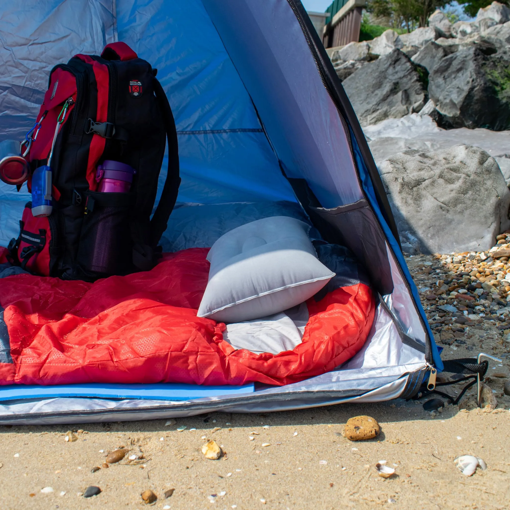 TRIXES Cuscini gonfiabili da viaggio grigi – leggeri, 2 pz - immagine 3