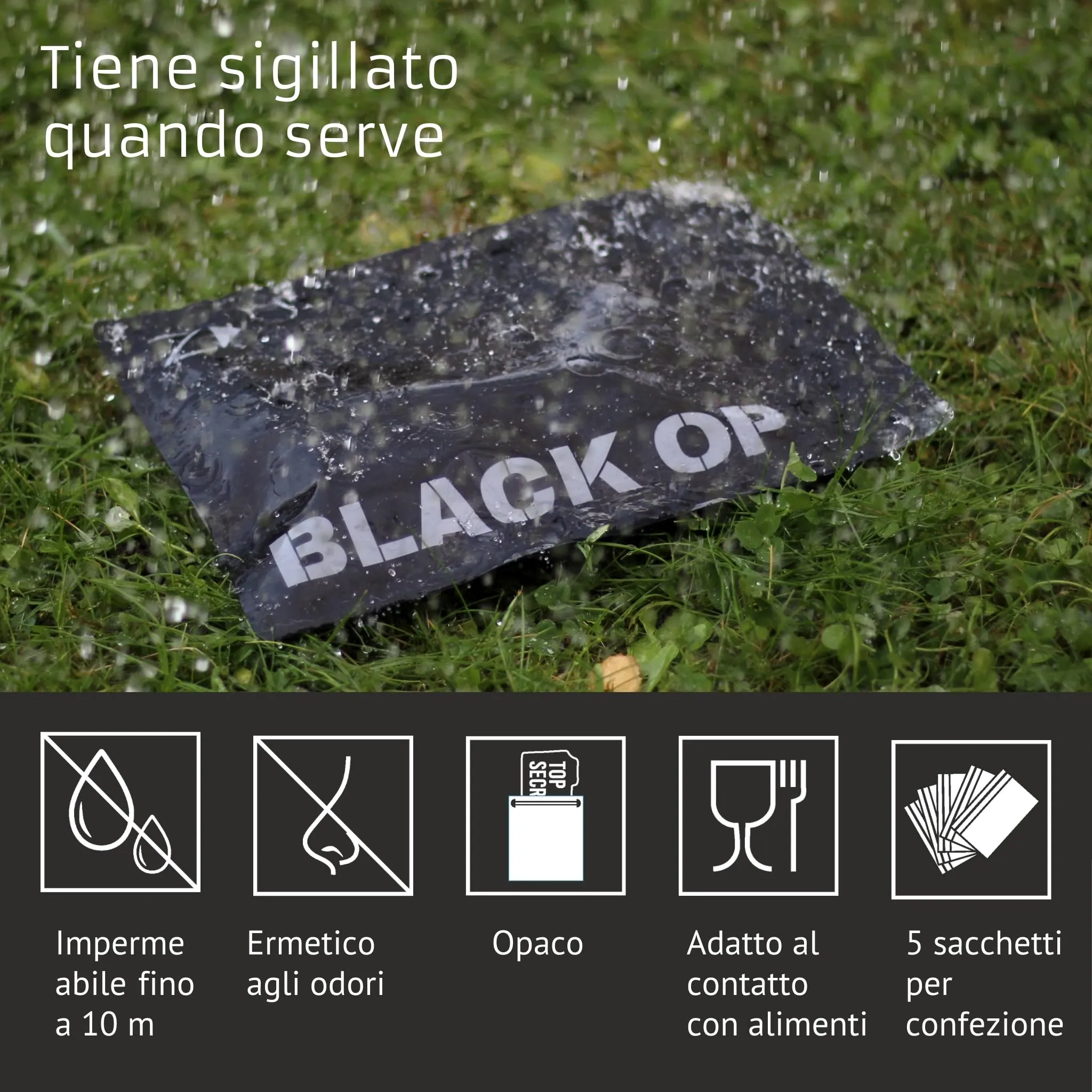 Noaks Bags, set da 5 sacchetti impermeabili (IPX8), antiodore, Taglia M - immagine 2