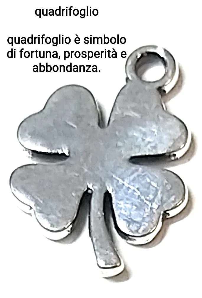 Portachiavi uomo donna in acciaio con pendente portafortuna/corna/zampa/albero della vita/mano di fatima (corno quadrifoglio ciampa di cavallo) - immagine 5